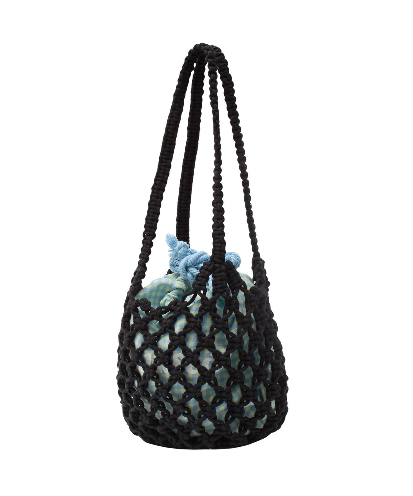 ニットギンガムバッグ KNITTED GINGHAM BAG 103261053011 BLACK ONE SIZE