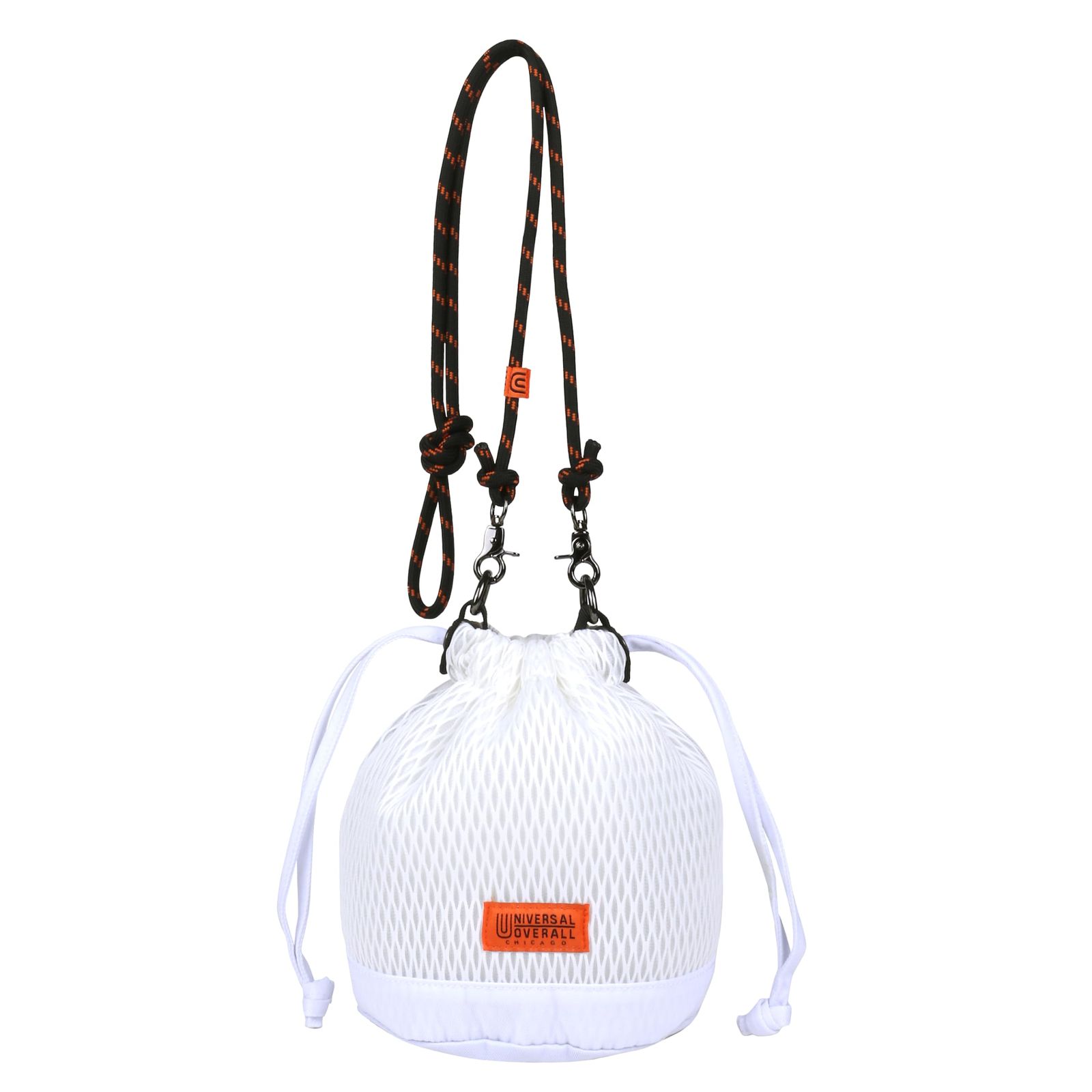 [ユニバーサルオーバーオール] メッシュ巾着バッグ 13L ショルダー・ポーチ・ハンドバッグ UVO-216 WHITE FR