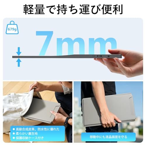 ☆新品☆モバイルモニター 15.6インチ モバイルディスプレイ 1920*1080 ポータブルモニター IPS液晶パネル ブルーカット 自立スタンド VESA スピーカ内蔵 USBType-C ミニHDMI Sw-itch/PS3/PS4/P f7b91bbf