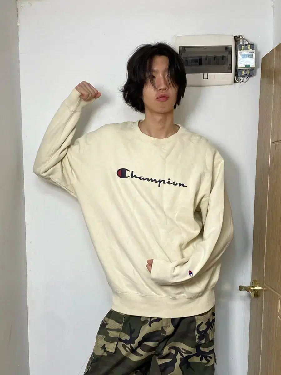 チャンピオン オーバーサイズ アイボリー スウェット 2XL