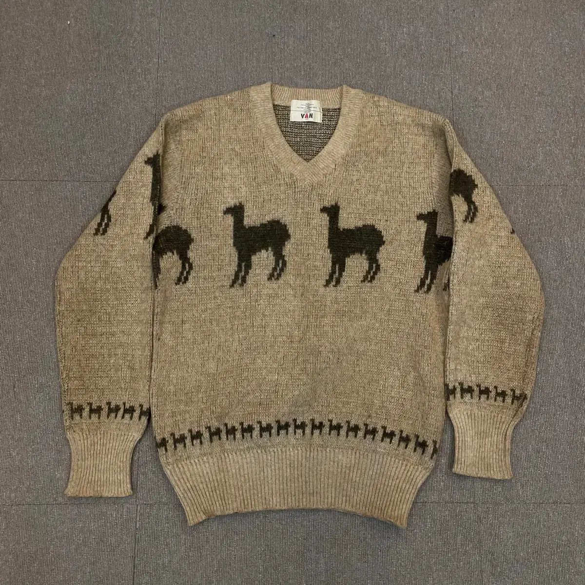90s van jac ウール Vネック ニット m