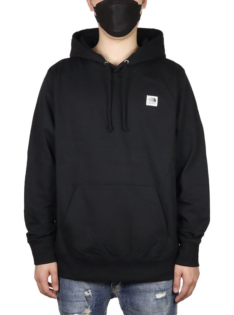 [ザノースフェイス] パーカー メンズ シンプル 黒 ブラック ワンポイントロゴ Heritage Patch Hoodie サイズXL [並行輸入品] [ブラック(KY4)] [XL]