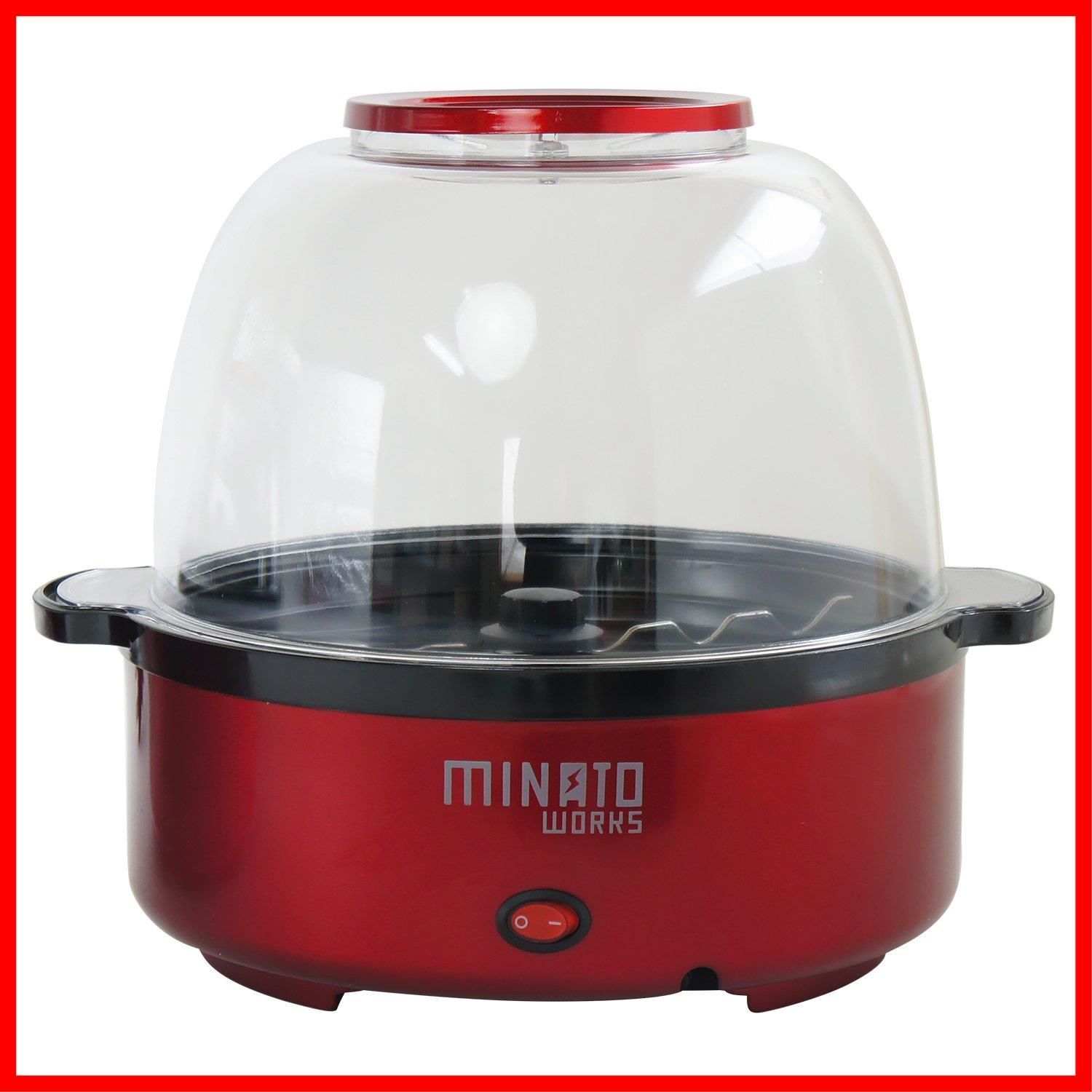 【特価商品】ミナトワークス ポップコーンメーカー POP-601 (レッド) 容量6L 家庭用100V