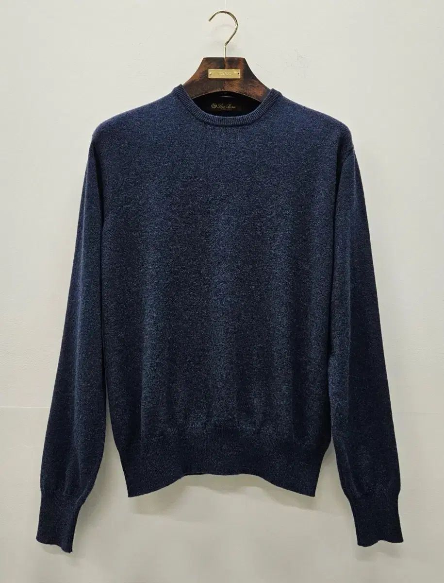 ロロ・ピアーナ カシミア 100 ニット ブルー ネイビー (サイズ 48)