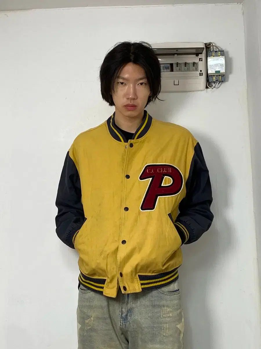 CCクラブ ビックロゴ スタジャン ジャケット L