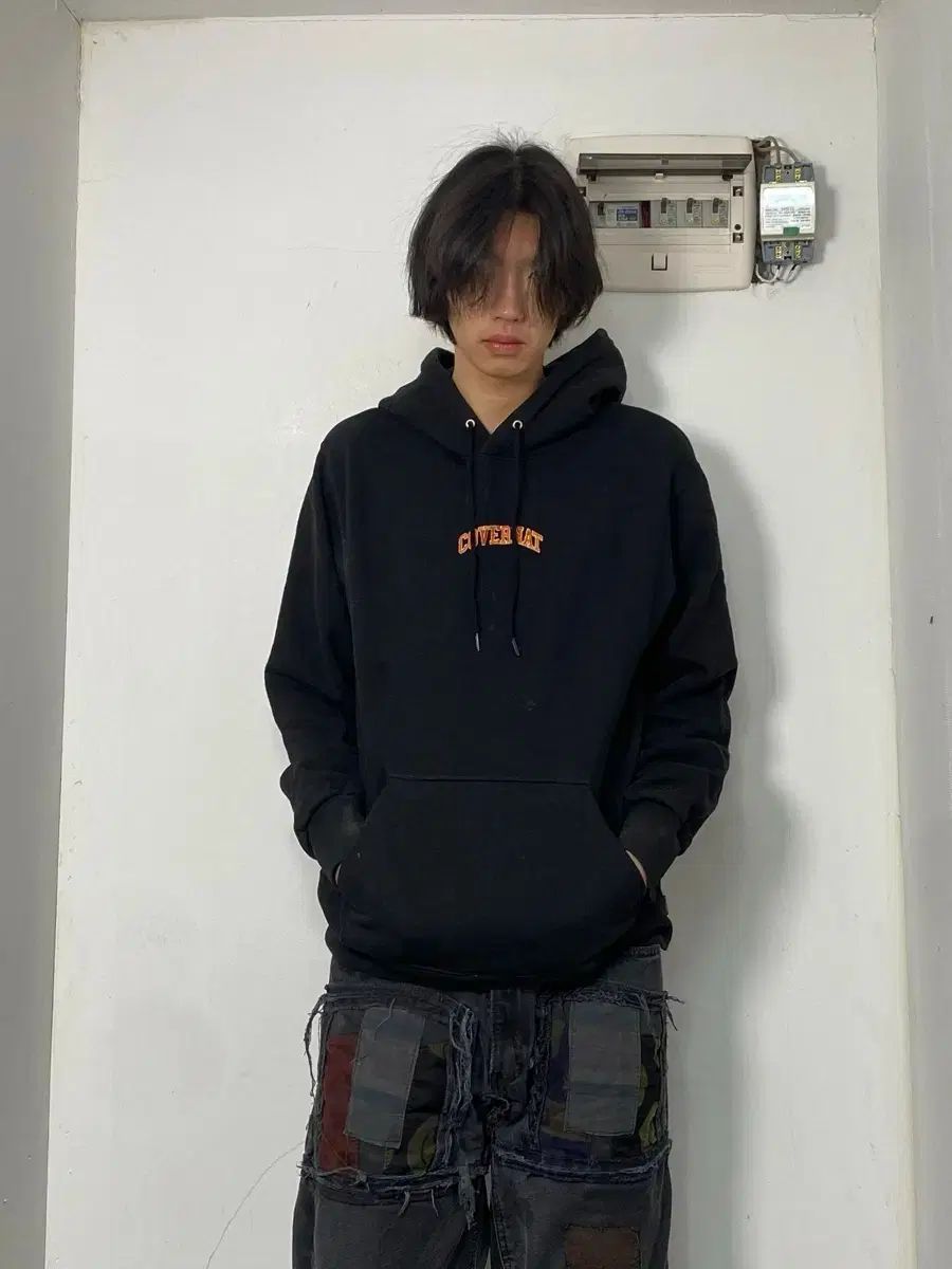 COVERNAT ブラック ミドルゴ ポイント フーディー Tシャツ M