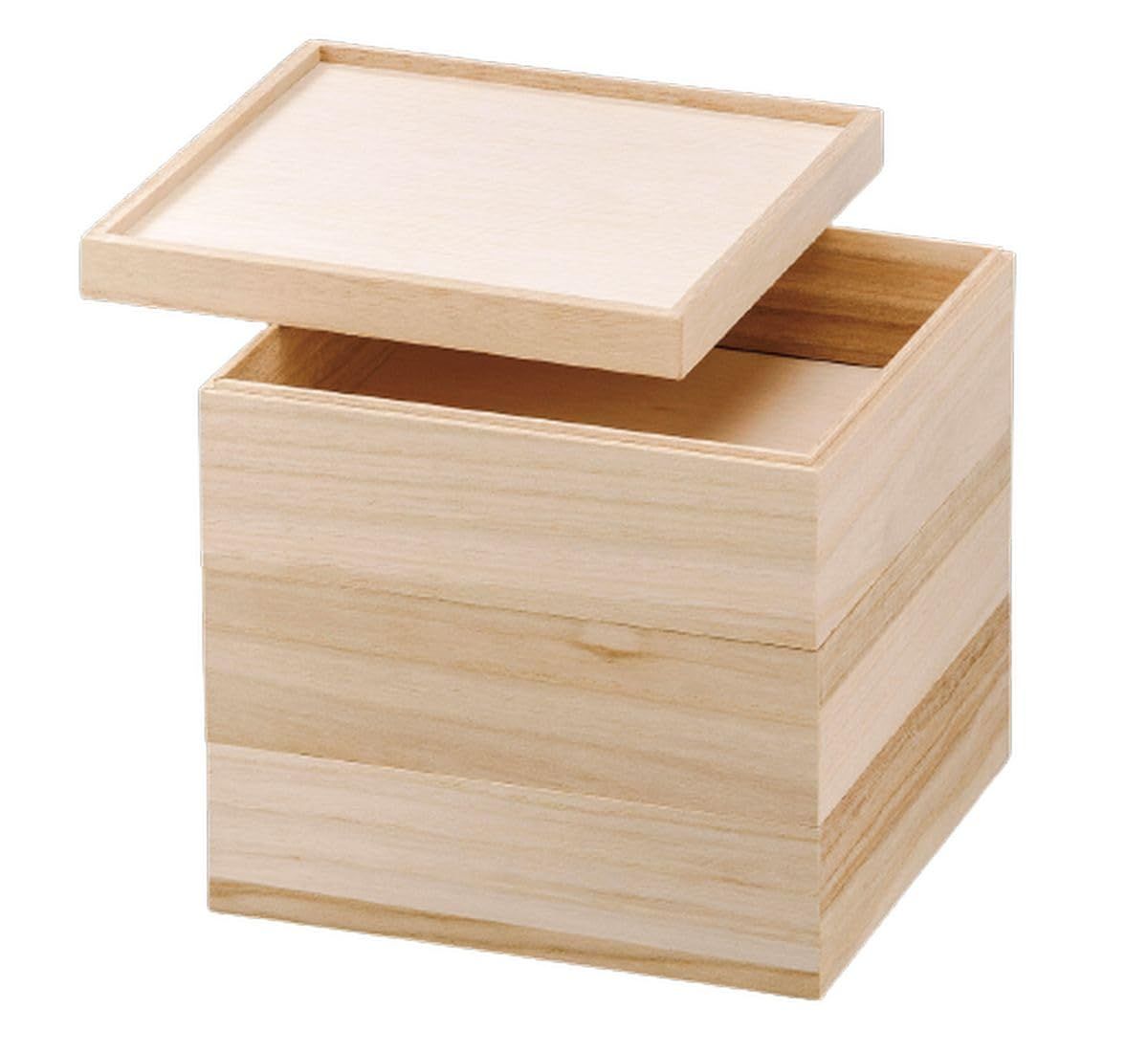 J-kitchens 重箱 3段 木製 7寸 桐額縁白木 お重箱 21.7cm x 21.7cm x 19.5cm 日本製 6,385円