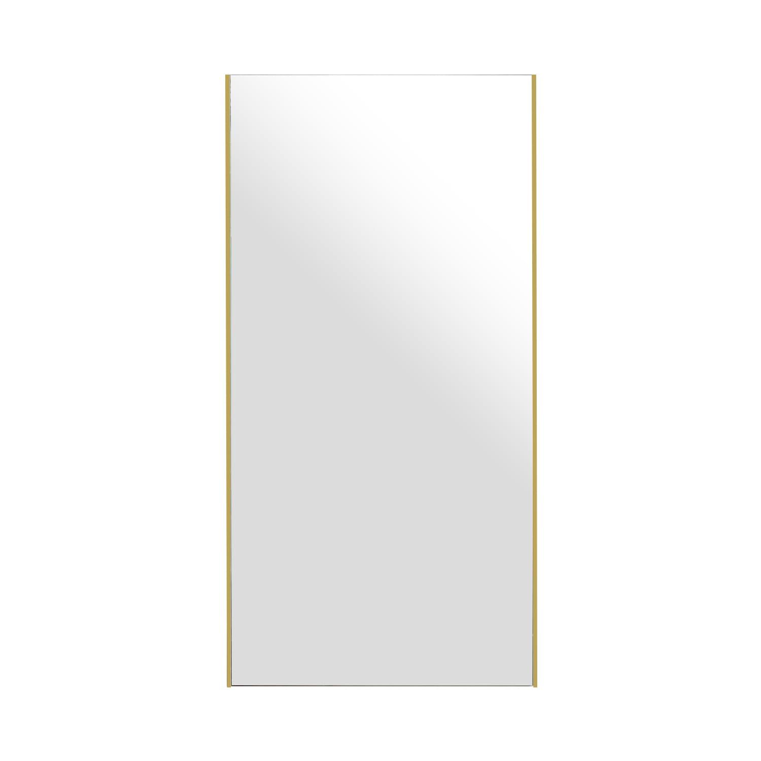 Pure Luxe 割れないミラー 全身 超軽量 ミラー 縦 高さ 160cm 幅 80cm 厚さ 2cm 全身 全身鏡 姿見 割れない 壁掛け 立て掛け クッション付き クリーナークロス付き おしゃれ (ゴールド, 80×160)