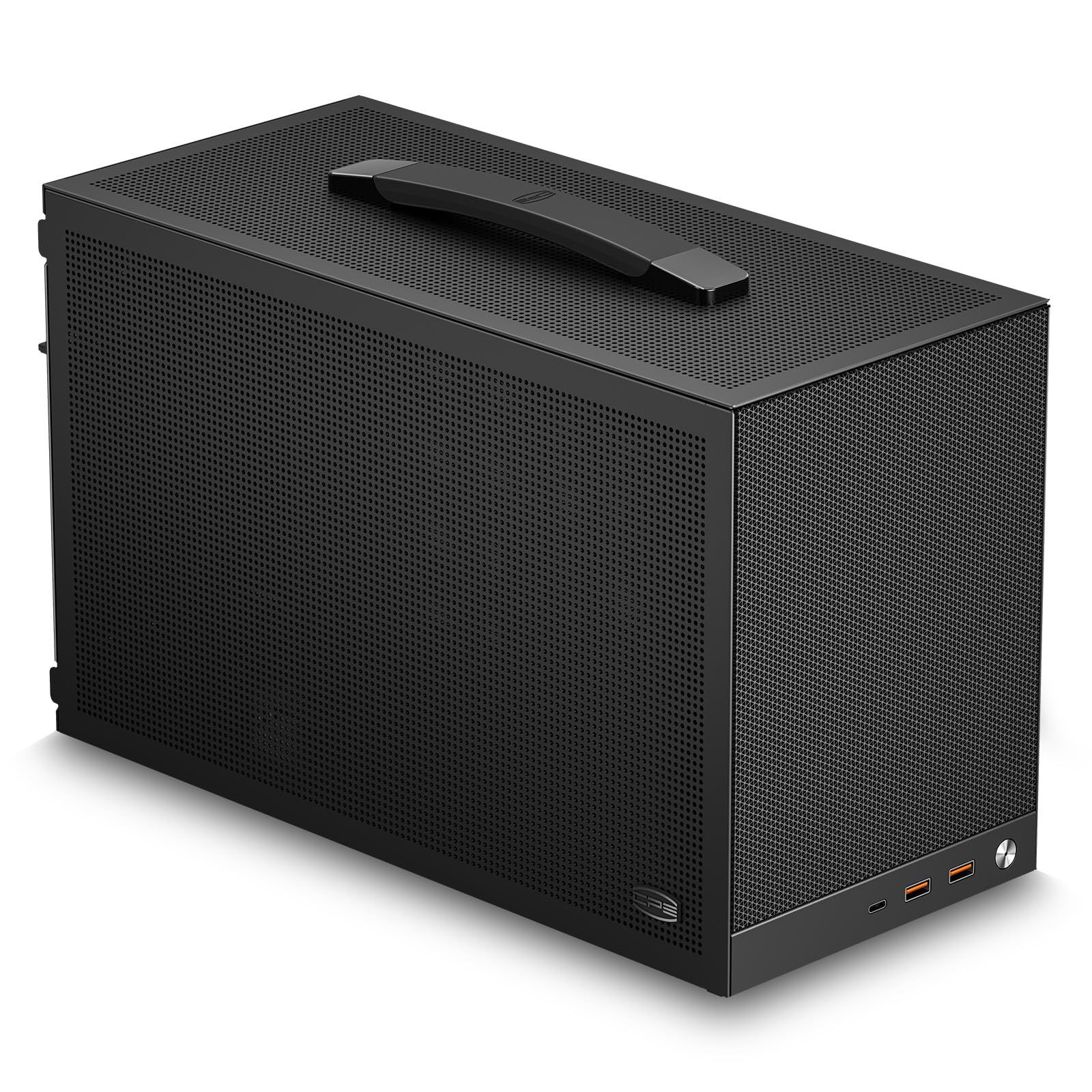 PCCOOLER CPS K101 MESH PCケース、11.9L ポータブル・デスクトップ Mini-ITX ケース、四面SPCCメッシュパネル、12015mmファン×3基標準搭載、クリップ式クイックリリース・サイドパネル、Gery（PCIeライザーケーブ