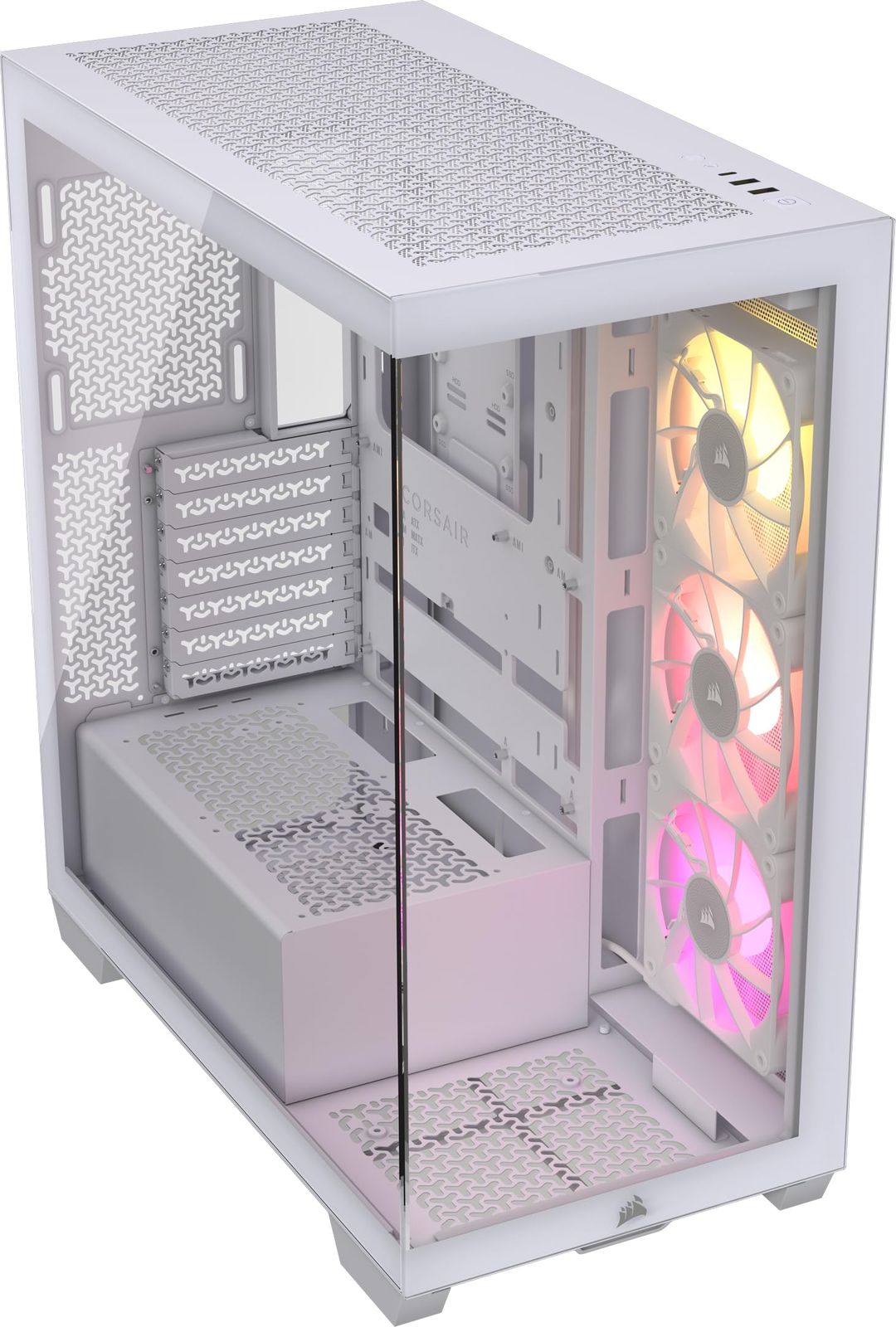 CORSAIR iCUE LINK 3500X RGB Tempered Glass ミドルタワーPCケース ホワイト CC-9011281-WW