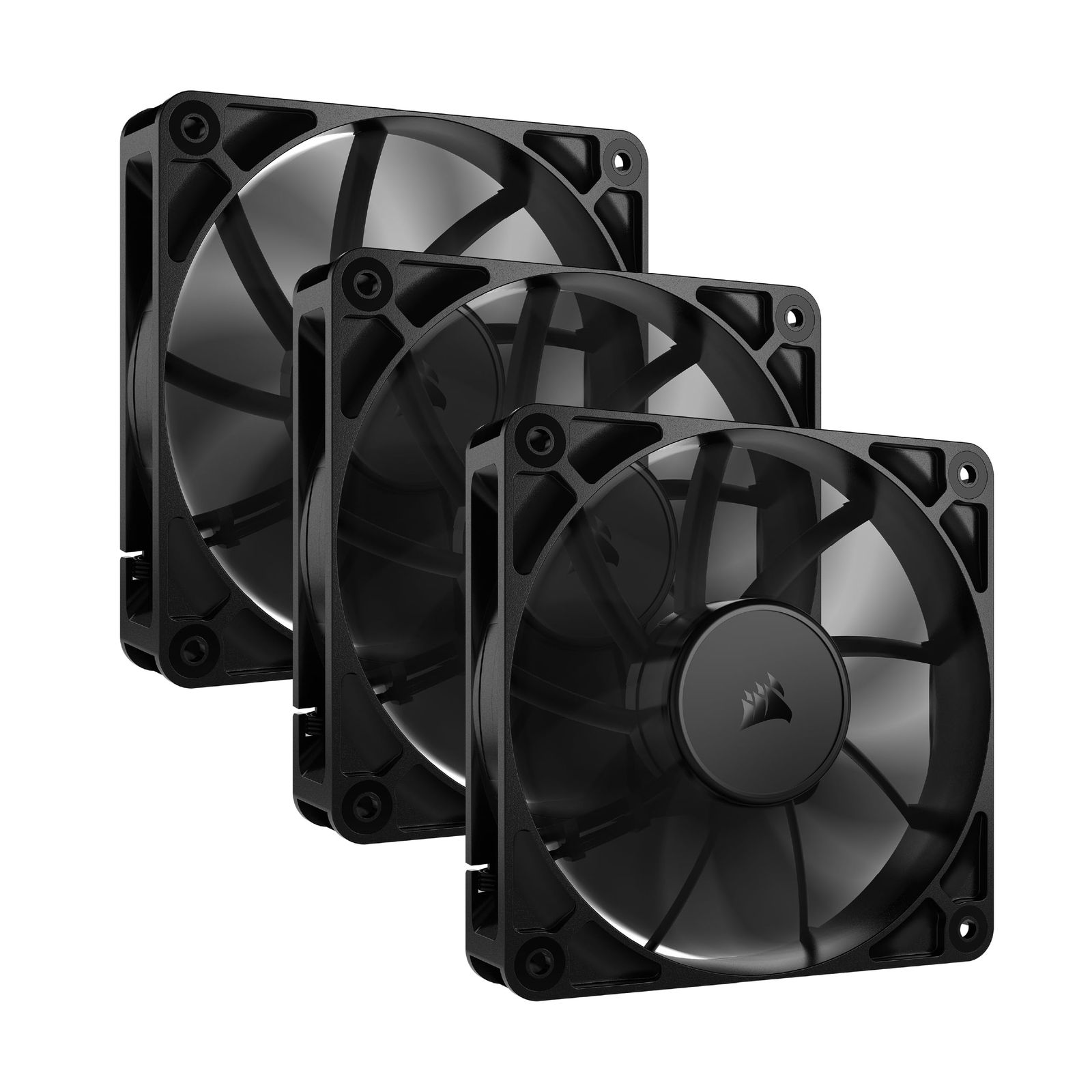 CORSAIR RS120 PWM 120mm PCケースファン デイジーチェーン対応 トリプルパック ブラック CO-9050189-WW