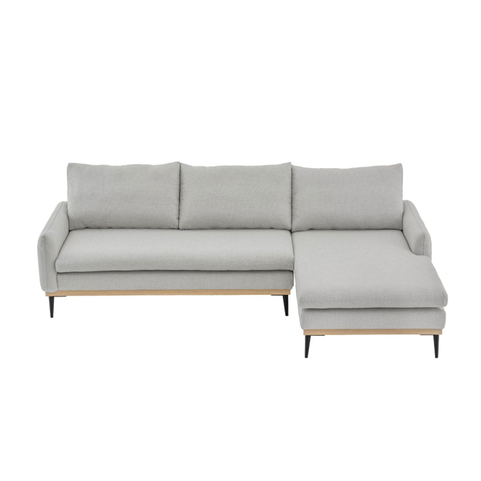 Pure Luxe ソファー カウチソファ ソファ ローソファ ソファーセット コーナーソファ W209 幅209cm 3人掛け ファブリック カバーリング仕様 洗える 選べるカウチ向き リビングソファ (ライトグレー, 座って左カウチ)