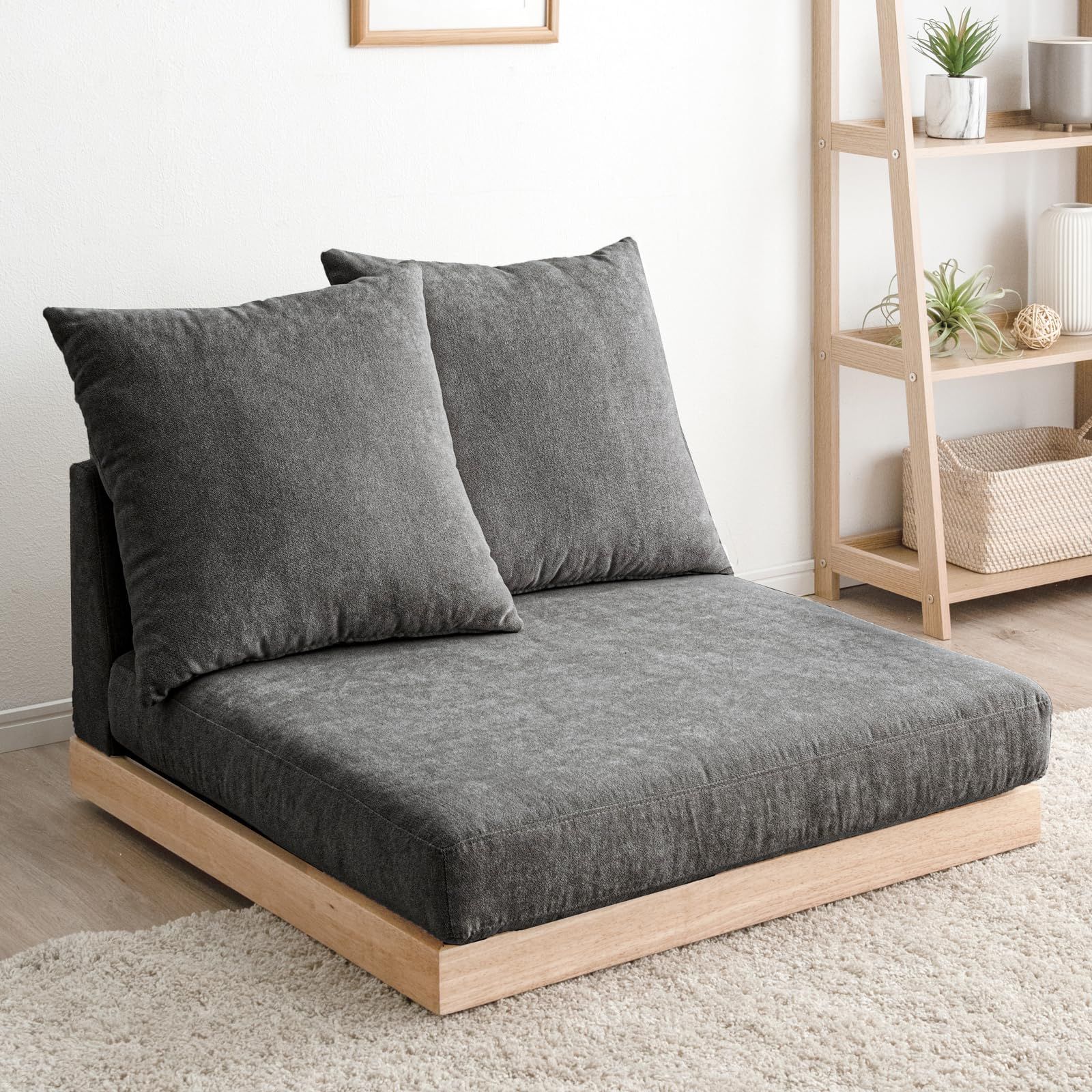 14-2F　未使用/新品　在庫4点　1点価格　アウトレット　組立商品　ソファー 1人掛け【超BIG座面/洗えるカバーリング】ローソファー 天然木 フロアソファー 一人掛け タンスのゲン ソファー 1人掛け【超BIG座面/洗えるカバーリング】ロー