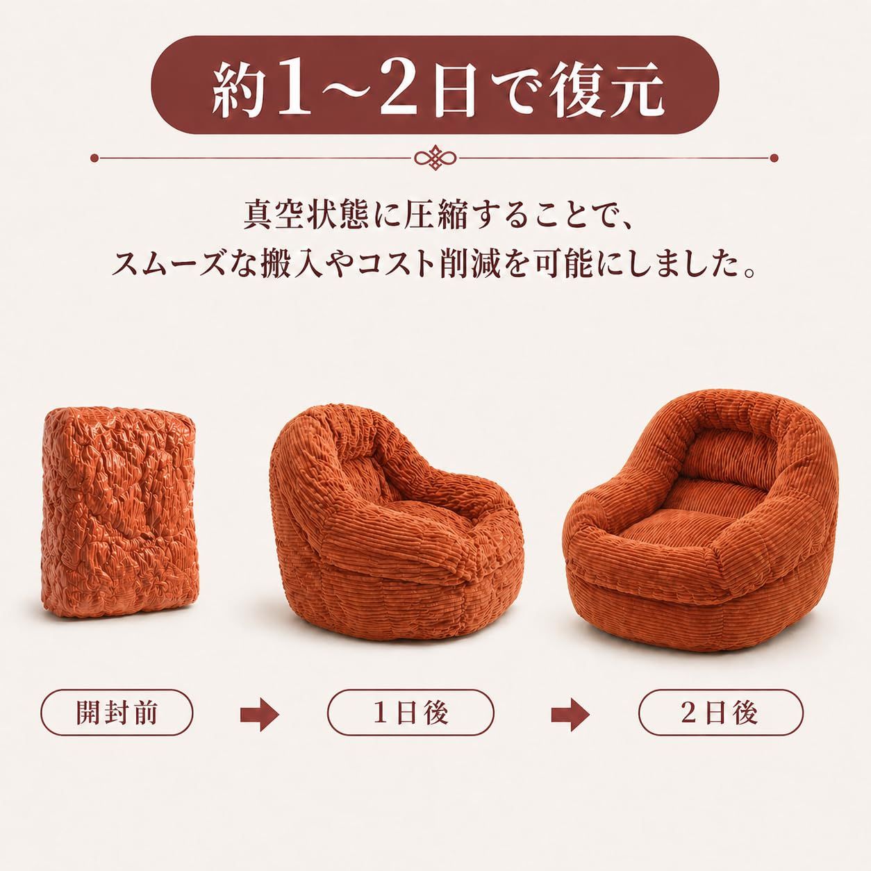YOTONA ソファ 一人掛け ビーズクッション 形状 ウレタン 怠け者ソファ 