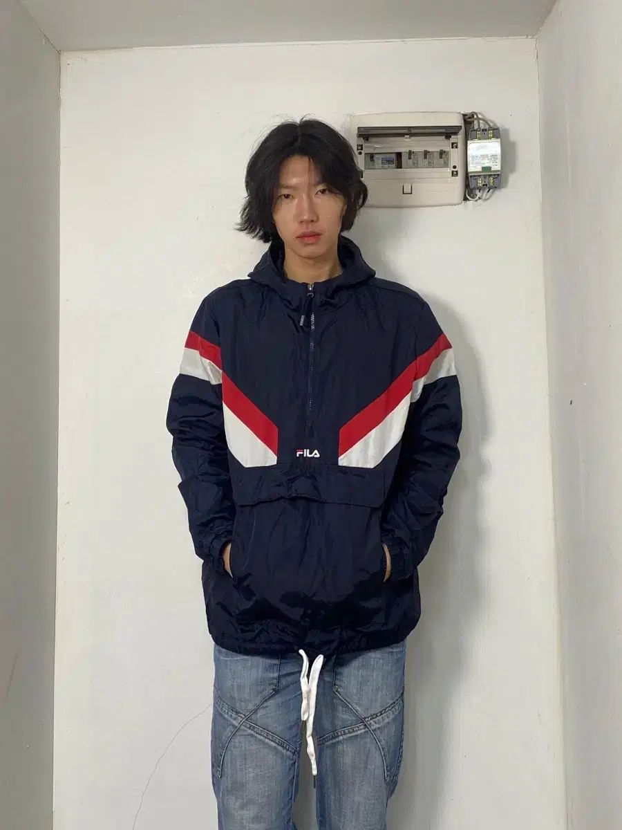 FILA フィラ バイカラー Anorak（アノラック） ウィンドブレーカー XL