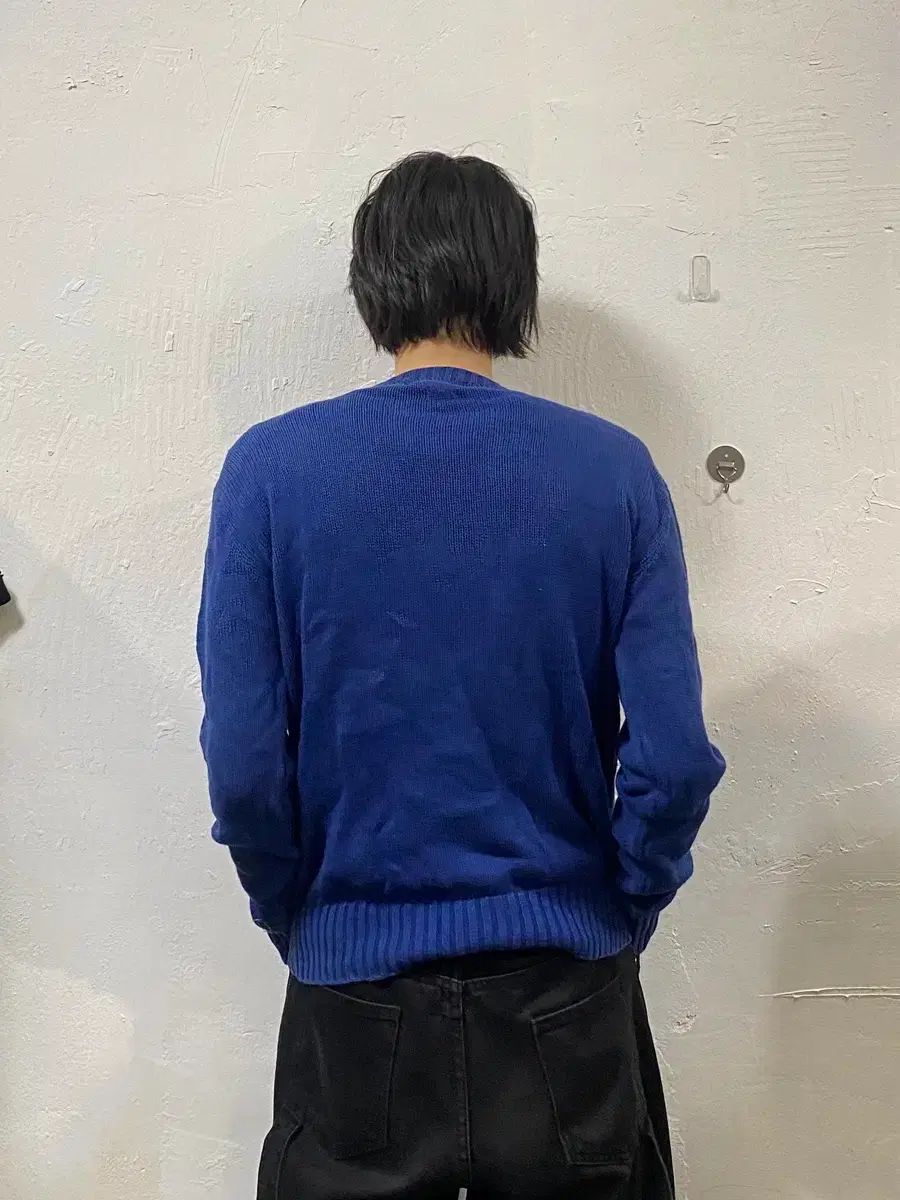 ポロ ブルー ニット L｜詳細画像