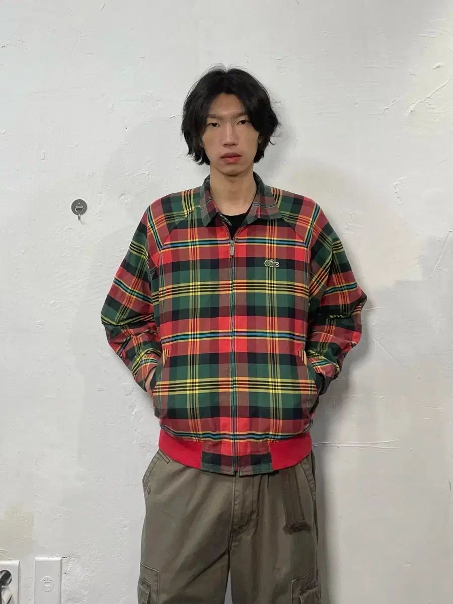 ラコステ CHECK ブルゾン ジャケット L