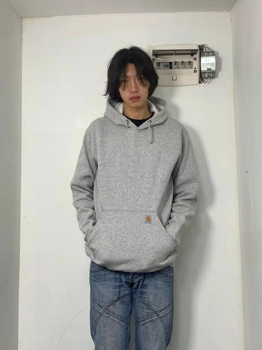 カーハート グレー 起毛 フーディー Tシャツ M