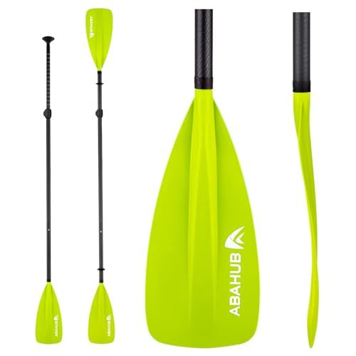Abahub 4ピース カーボン カヤックパドル/SUP パドル 調整可能 スタンドアップパドルボード 軽量 カーボン シャフト プラスチック ブレードY f8490f6c