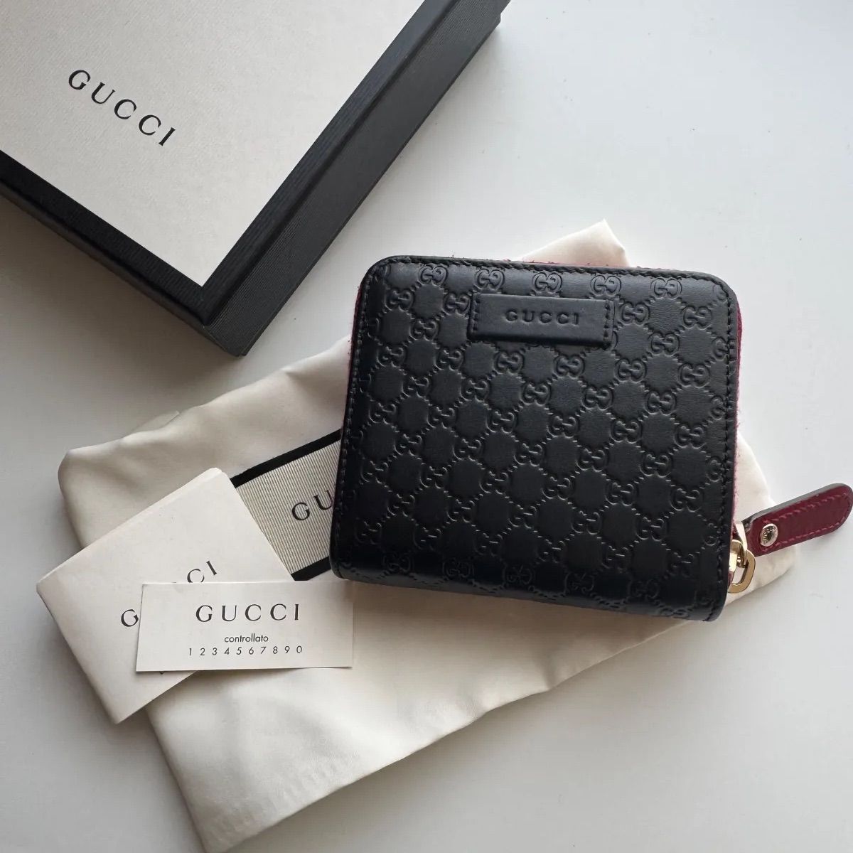 【美品】 439 GUCCI グッチ マイクロ シマ 2つ折り 財布