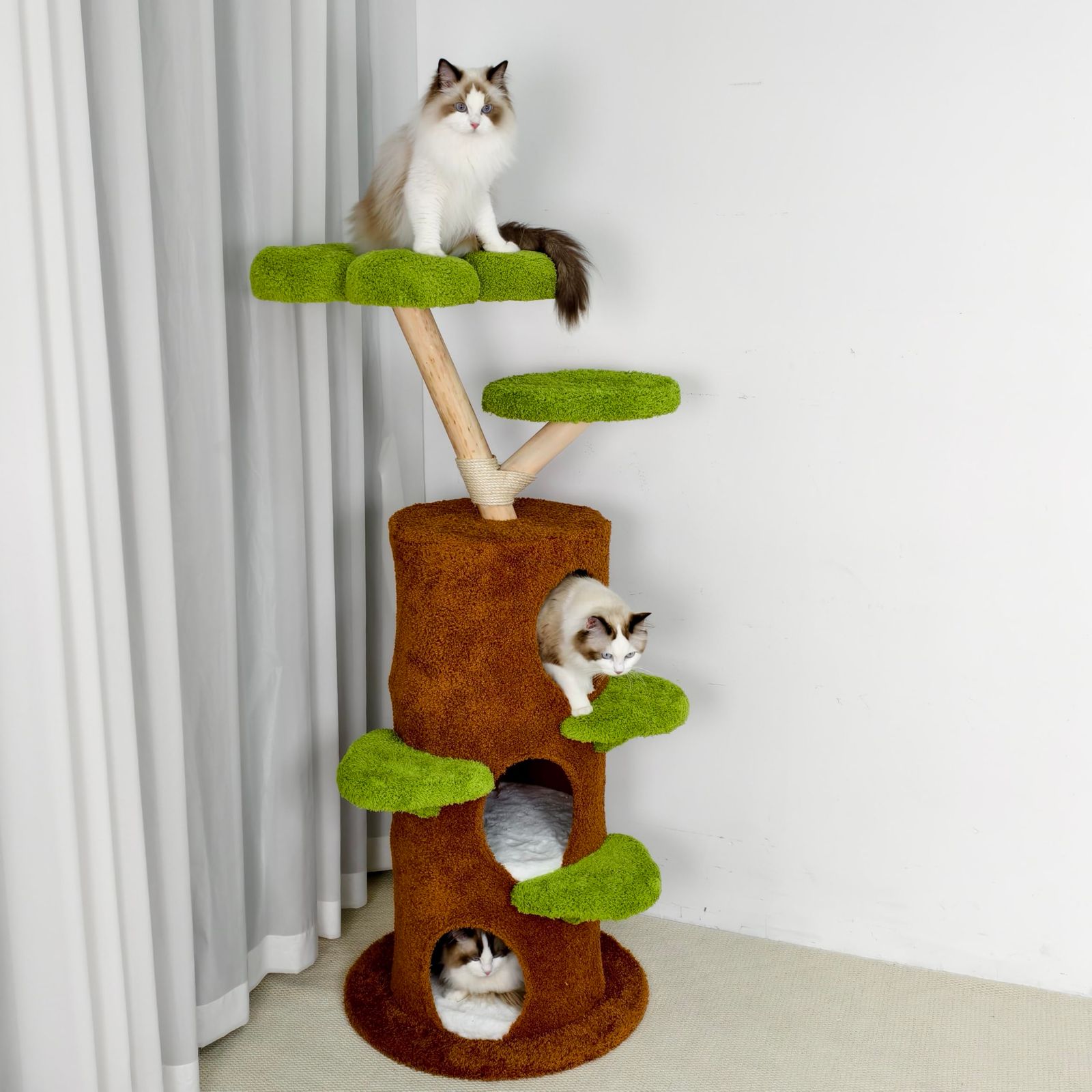 BingoPaw キャットタワー 大型猫用 木製 猫タワー 多頭飼い おしゃれ キャットツリー