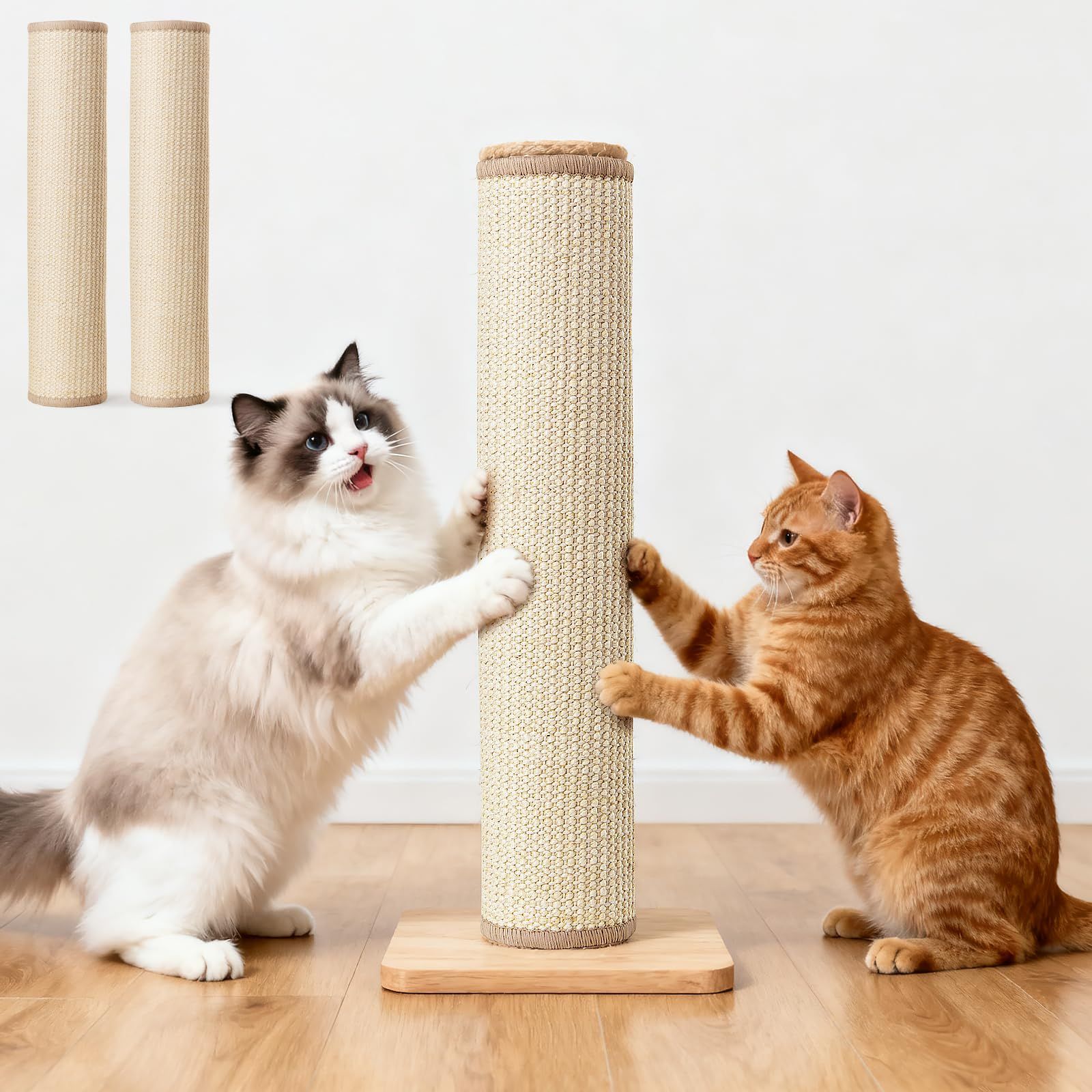 LOOBANI猫用スクラッチャーマット 猫つめとぎシート 汎用 高密度 天然サイザル麻製 壁に貼る 耐摩耗 厚手 猫 爪研ぎ 家具保護 傷防止 簡単剥離 猫用おもちゃ 猫 爪とぎの交換部品 ストレス解消 運動不足改善 ネコ用品