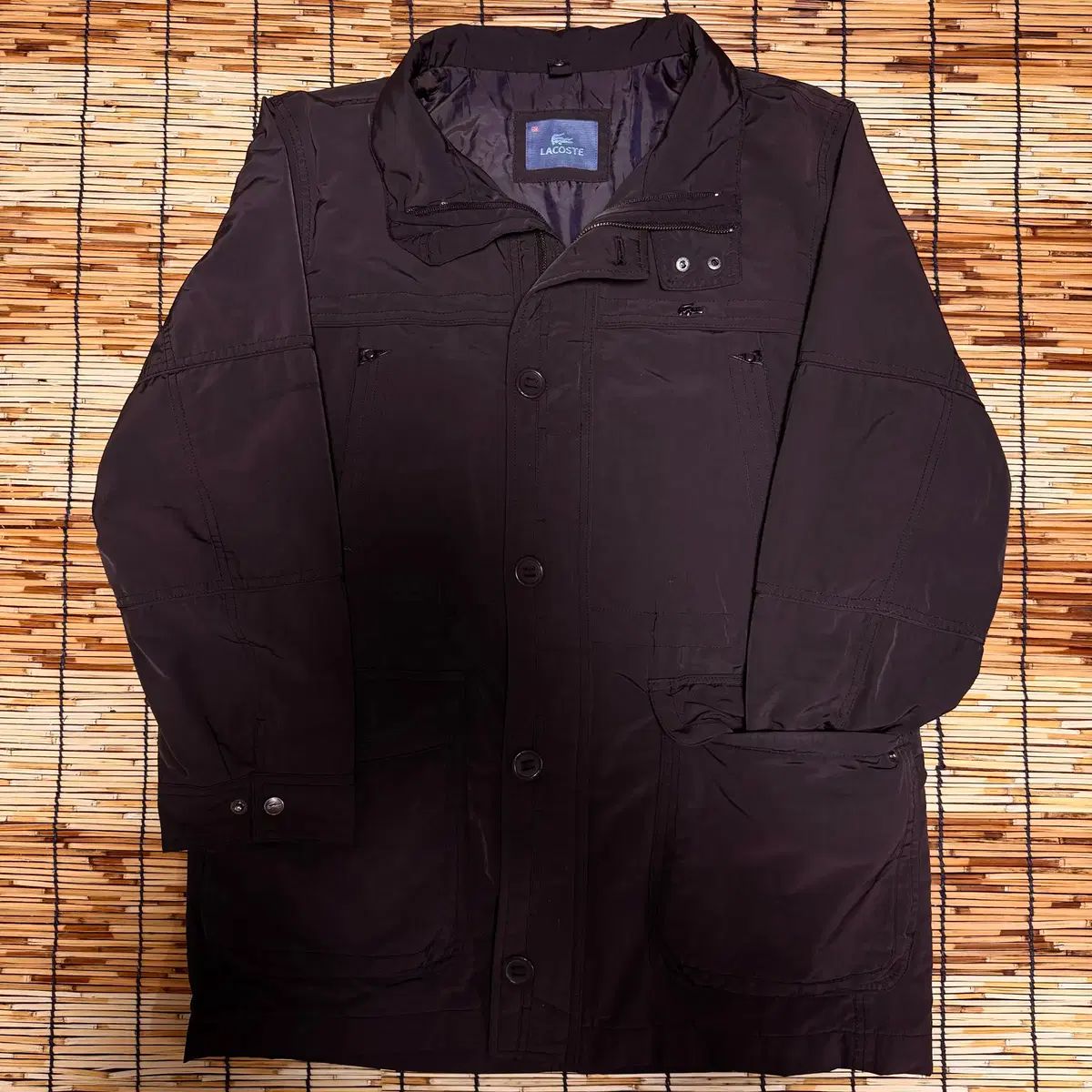 ラコステ DARK BROWN キルティング ハンティング ジャケット L