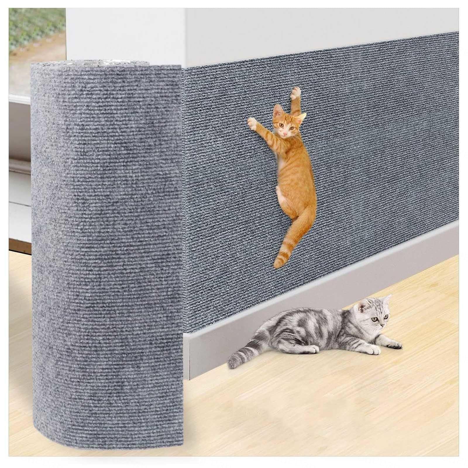 300*60cm 猫 爪研ぎ 壁, カット可能な粘着式 爪研ぎ 壁 剥がせる ロール 犬 壁 かじり防止 猫 爪研ぎ 壁, 爪研ぎ 壁 ソファー保護 床保護 壁保護 家具保護,Gray
