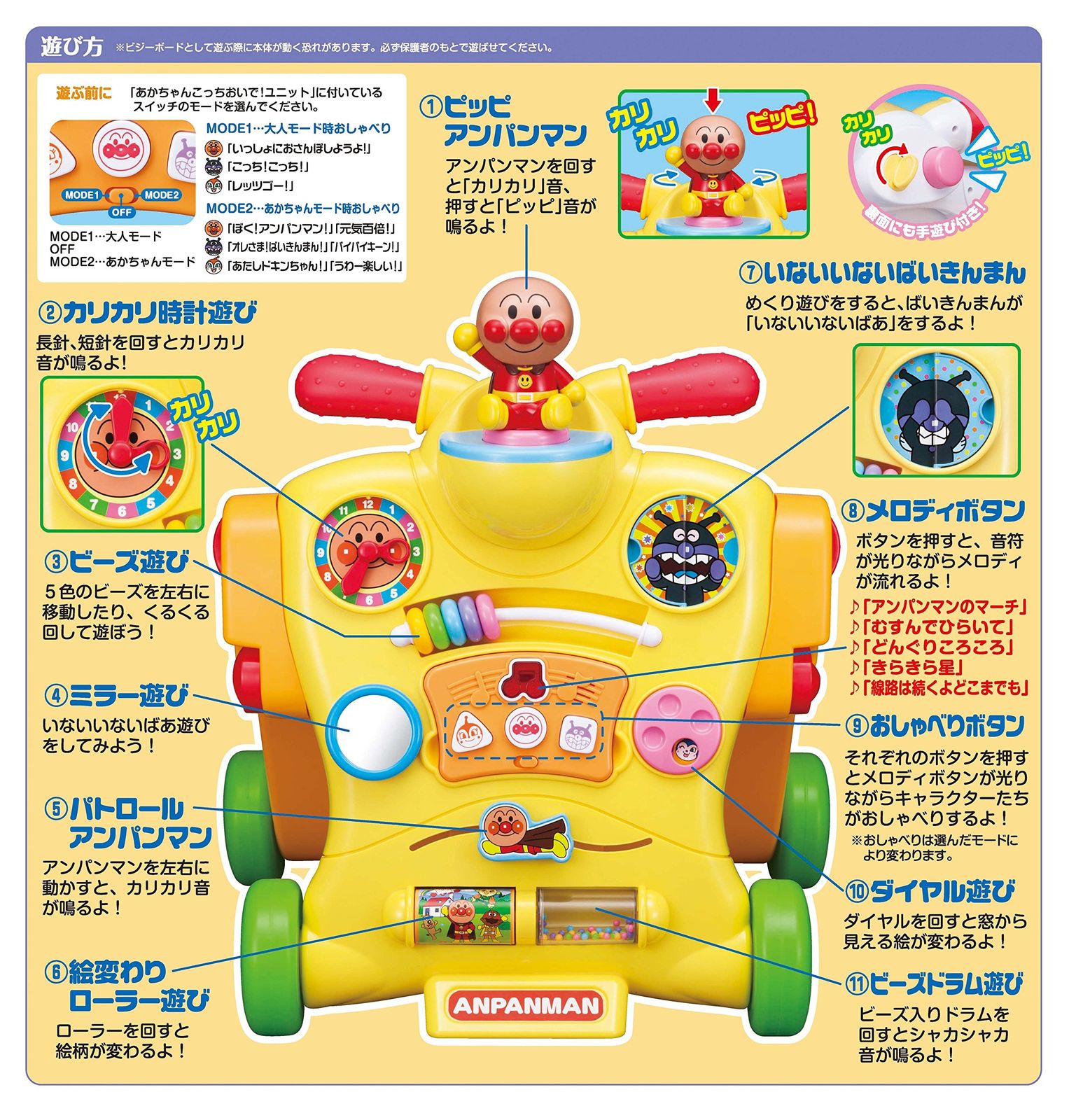 アガツマ(AGATSUMA) アンパンマン 乗って! 押して! へんしんウォーカー アガツマ(AGATSUMA) アンパンマン 乗って! 押して! へんしんウォーカー
