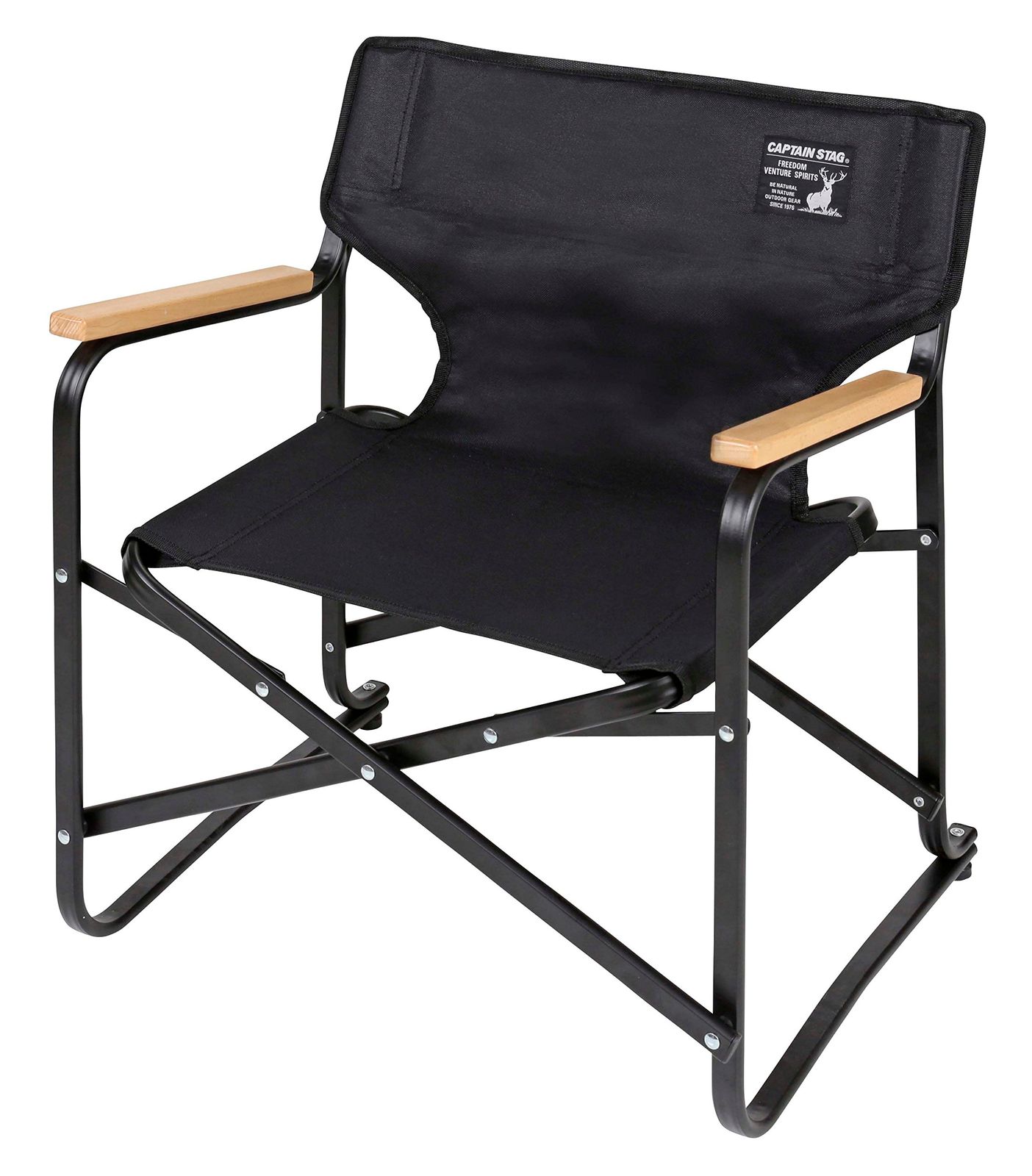 キャプテンスタッグ(CAPTAIN STAG) アウトドアチェア ロースタイル ディレクターチェア ミニ CSブラックラベル UC-1674 幅500×奥行390×高さ560mm