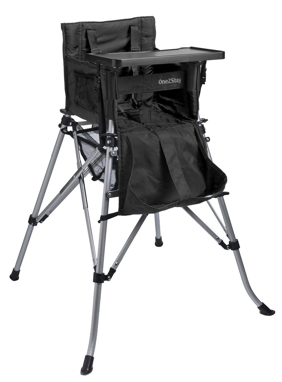 フェムスター 屋外/屋内OK 折りたたみハイチェア ONE2STAY トレー付き アウトドア 軽量コンパクト ブラック P71851-H-DT (ブラック)