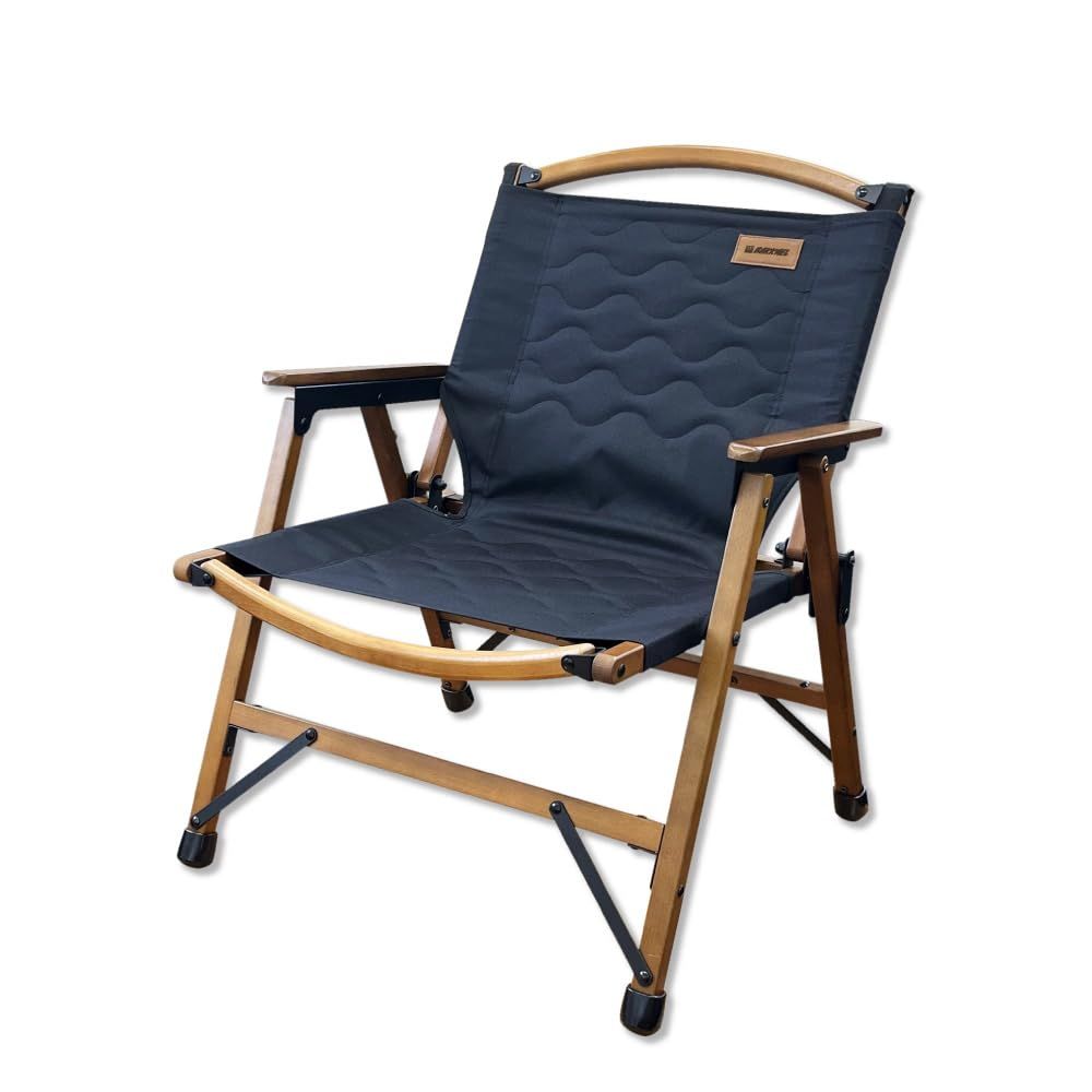 フォールディング 折り畳み ウッドチェア バクネル BAKKNEL BN-ISU003 椅子 キャンプ 屋外 木製 キルティングシート アウトドア キャンプ グランピング レジャー ソロキャンプ (BN-ISU003-BLK（ブラック）)