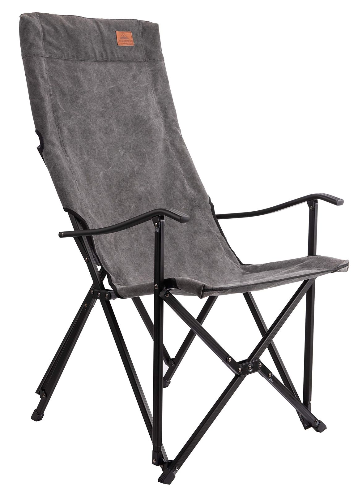 キャンピングムーン（CAMPING MOON） ハイバックチェア キャンプ アームチェア リラックスチェア グレー色 ロングサイズ F-1001C-H