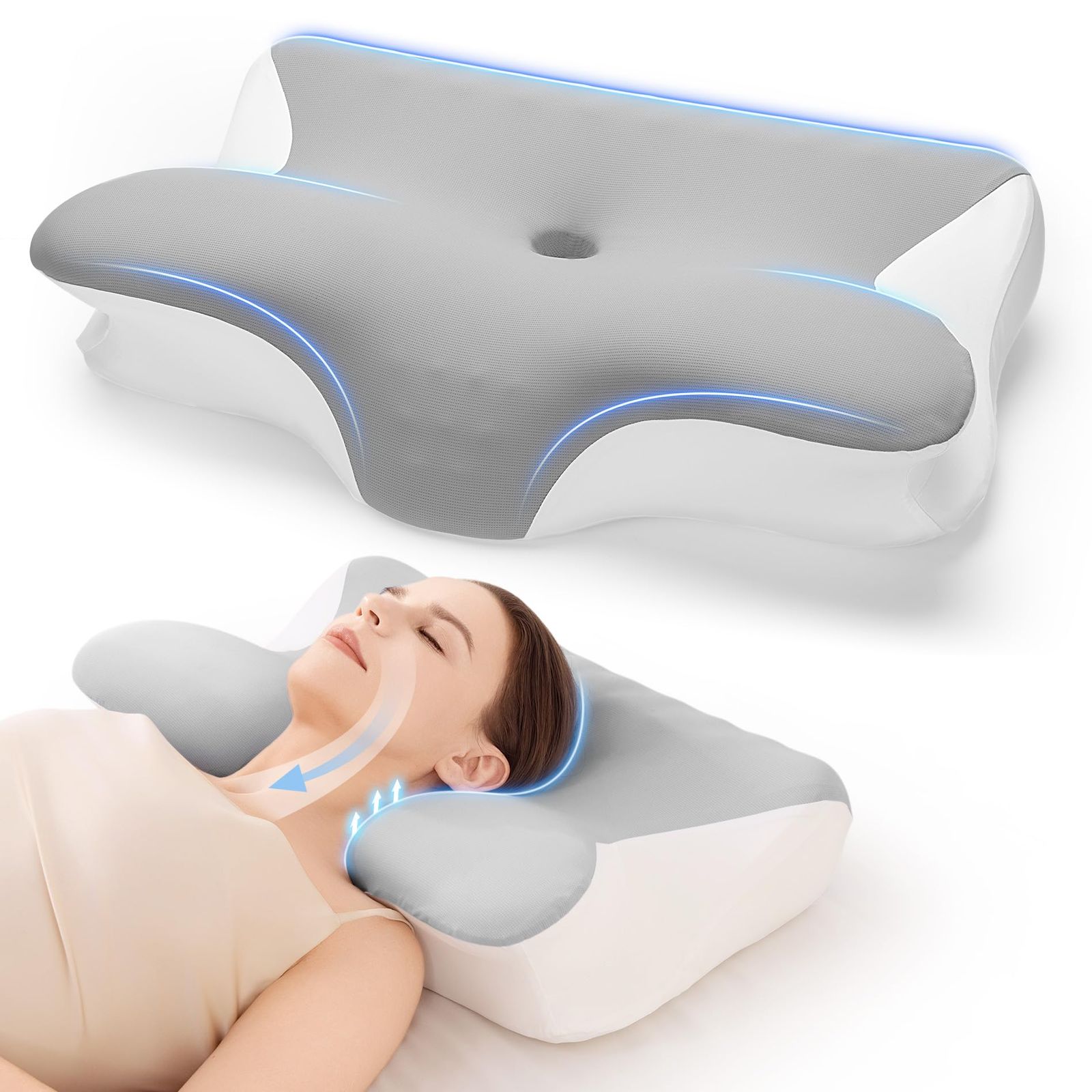 【新着商品】高め よく眠れる 安眠 低め 仰向け寝 うつ伏せ寝 大きい 横向き寝 横寝枕 ピロー 快眠 まくら プレゼント フィット 首 ひんやり 肩 高さ調整可【人間工学立体構造･首元安定型･通気性に優れ】 冷感 低反発枕 いひき対策 洗える 首が痛くならな