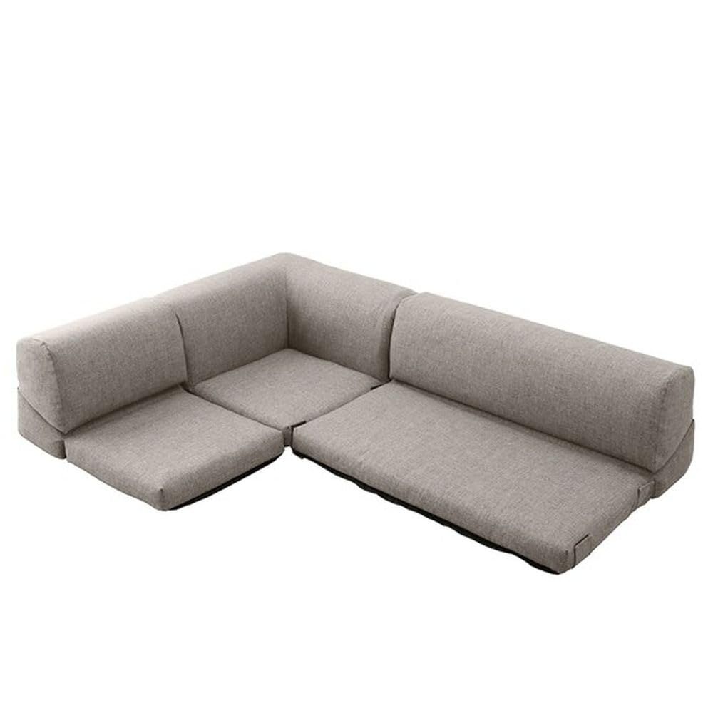 ニトリ(NITORI) ポケット付きロータイプコーナーソファ3点セット 布 GY 5656957 16,409円