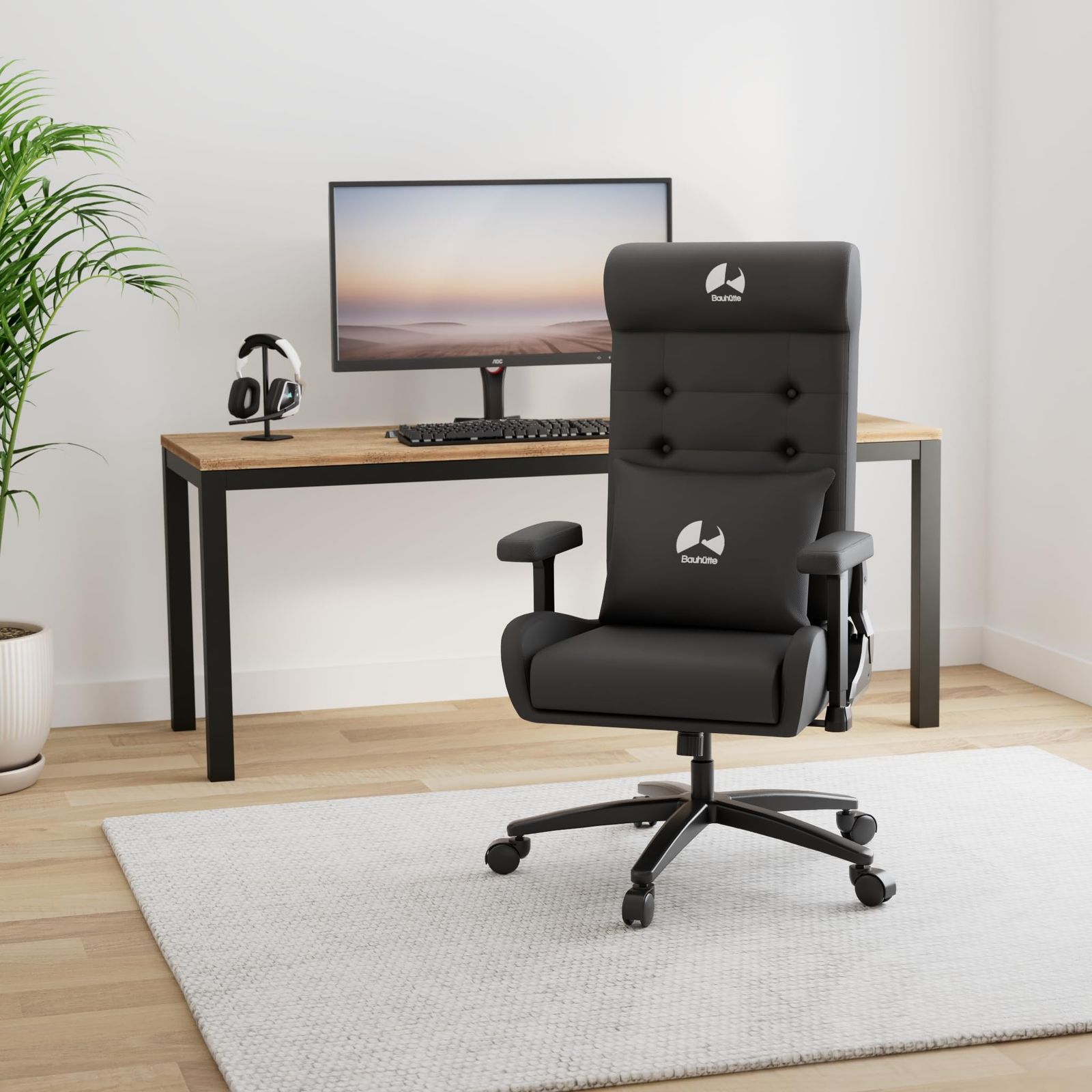 Bauhutte (バウヒュッテ) ゲーミングソファチェア2 G-370-BK ブラック 