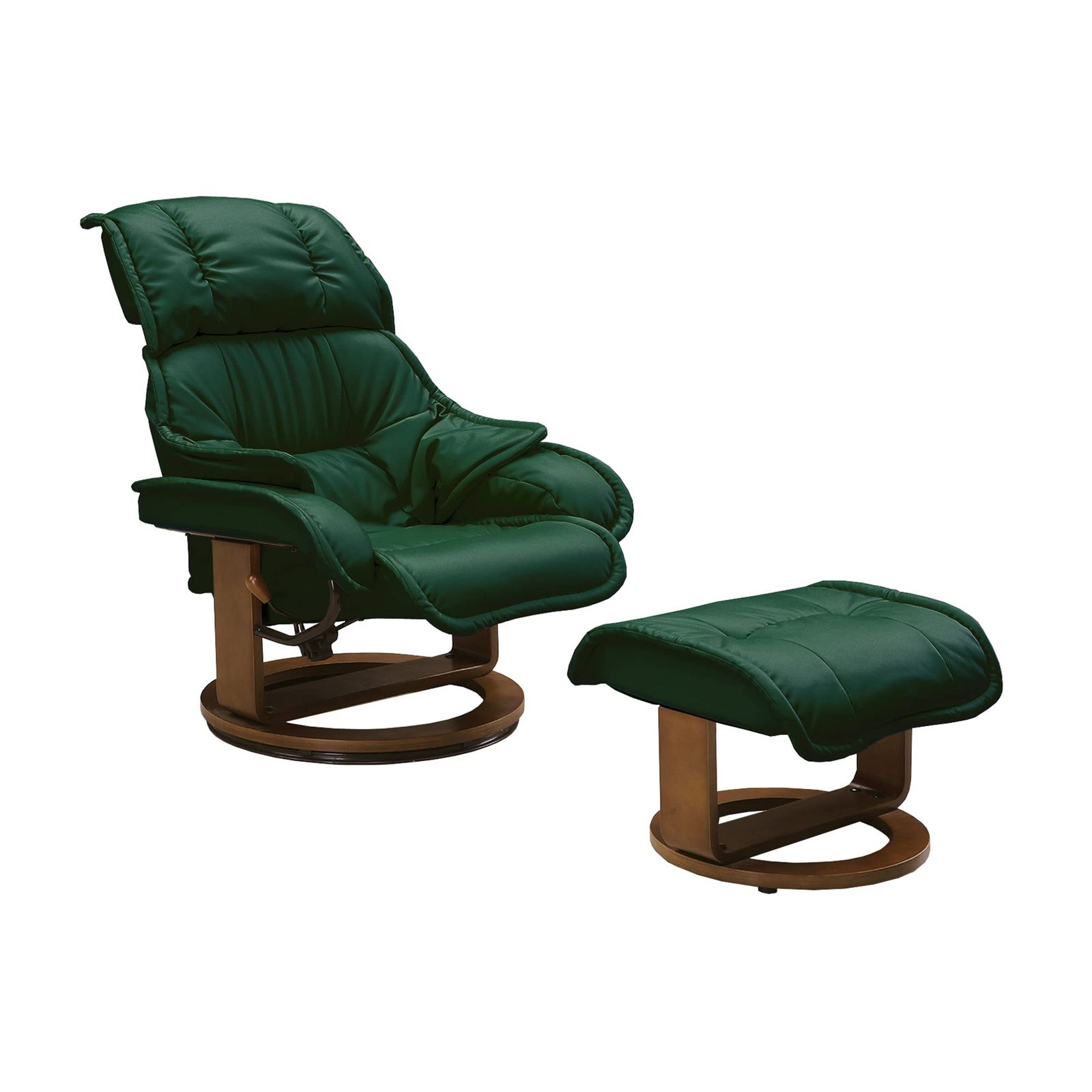 関家具(Sekikagu) リクライニングチェア パーソナルチェア ソファ オットマン付き プリメーラ ダークグリーン 幅83cm 素材/合成皮革 314720