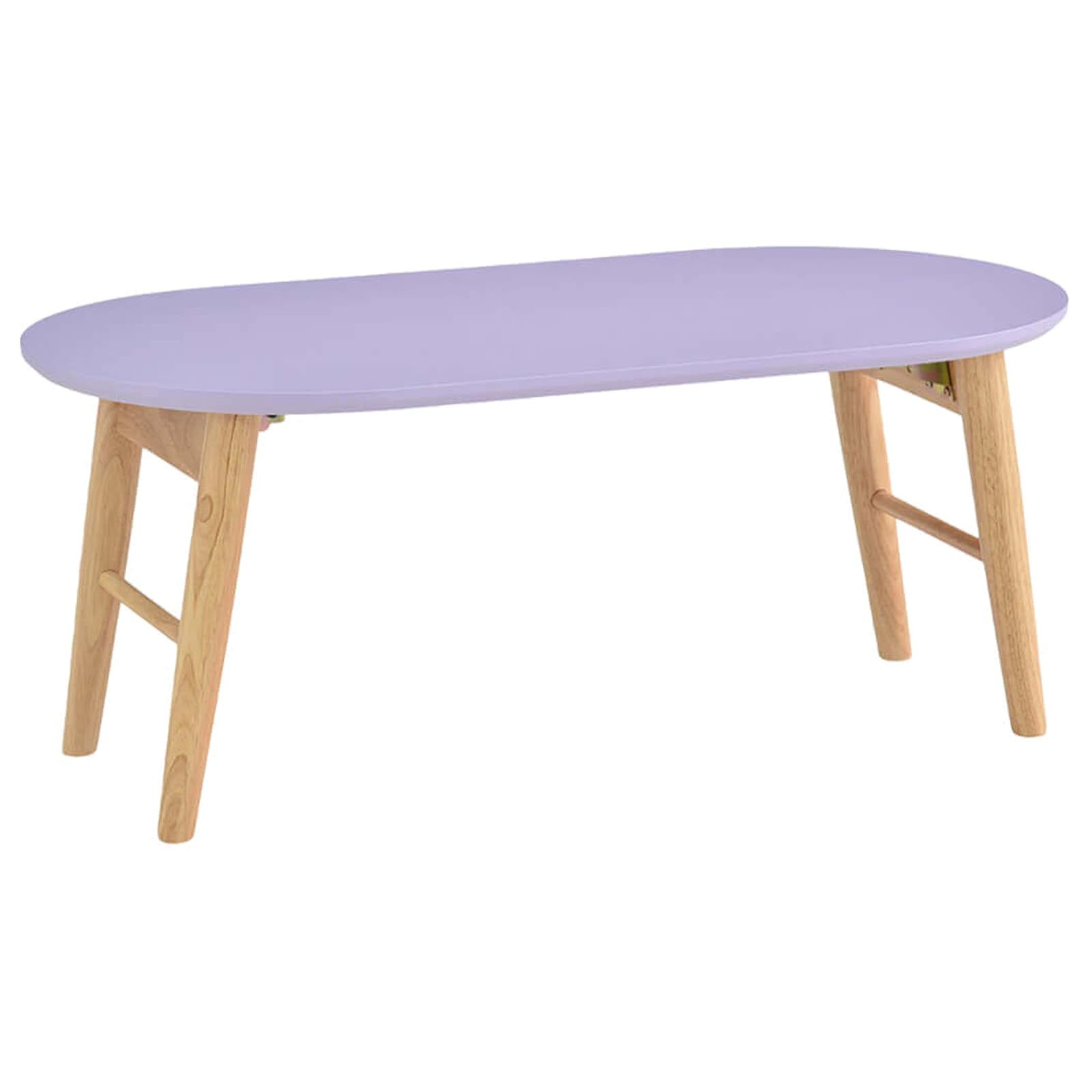 タマリビング(Tamaliving) 折りたたみテーブル スモーキー 幅80cm [完成品] 楕円 パープル 50006486