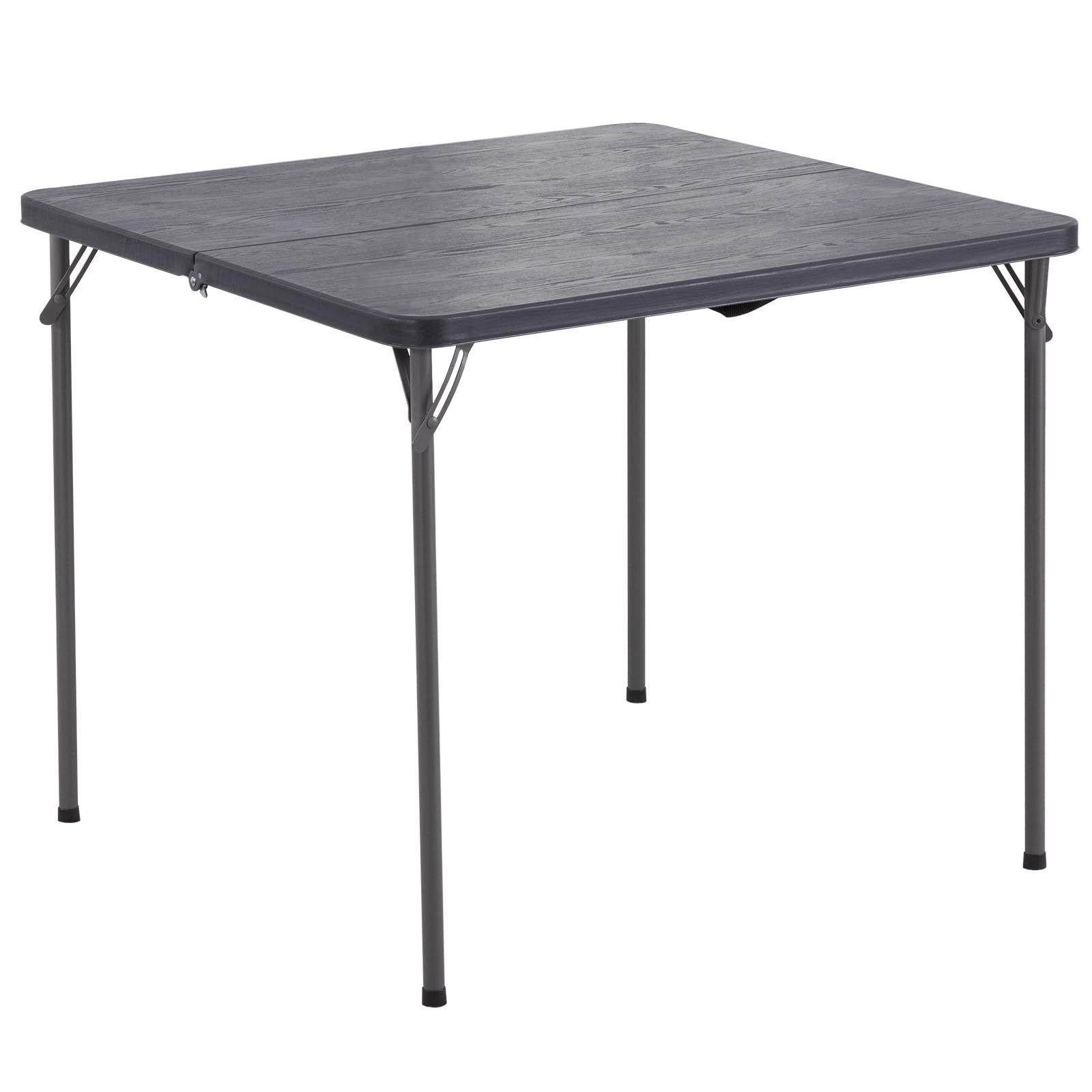 FROASISPRO 折りたたみテーブル HDPE製 86x86x74 cm 二つ折り コンパクト設計 ハンドル付き 耐荷重150kg 屋内外兼用 ピクニック・キャンプ・パーティー用 灰色