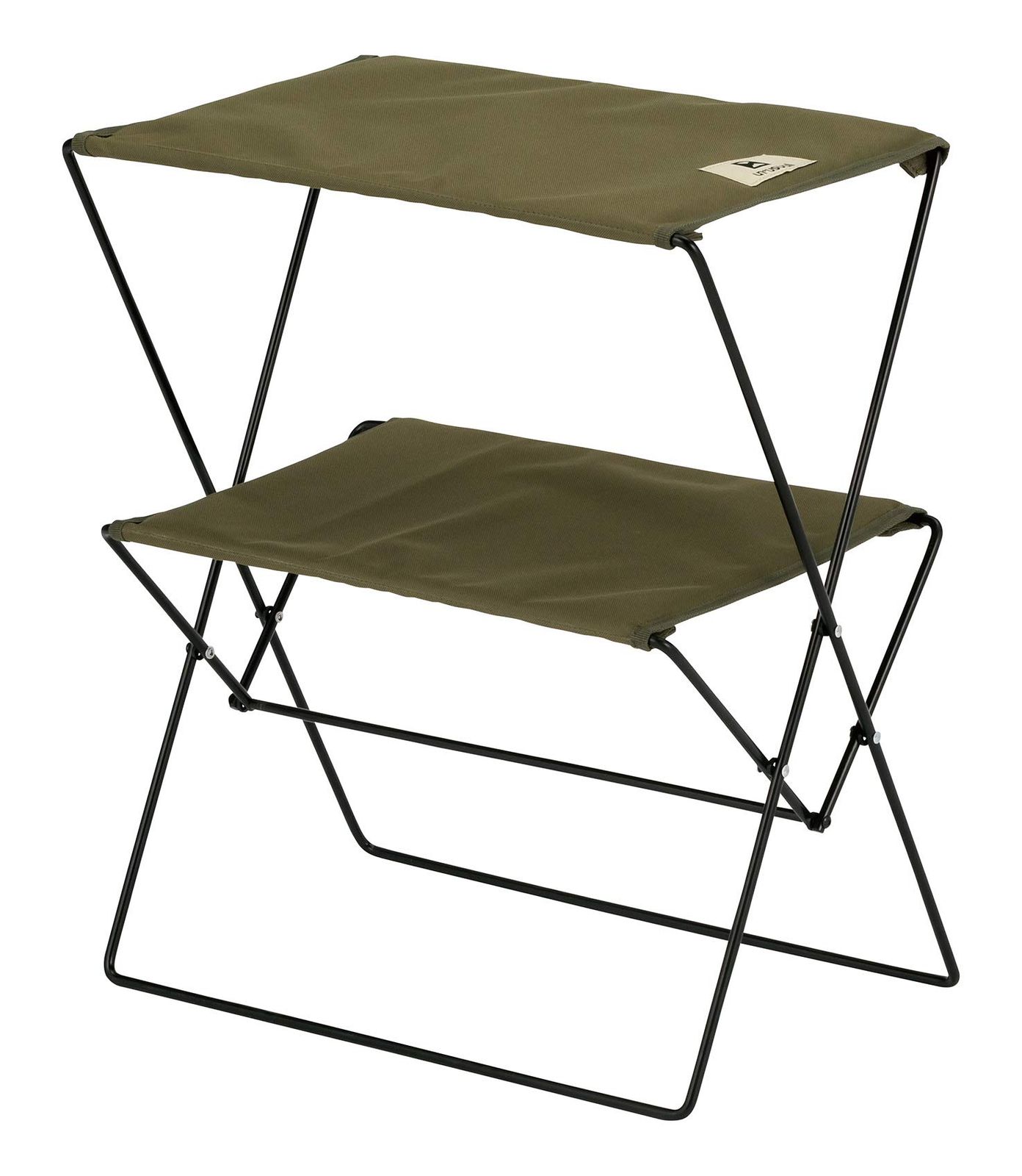 武田コーポレーション 【アウトドア・折りたたみ式・2段式】 オリーブ 51×30×56.5㎝ フォールディングテーブル EFT21-155OV