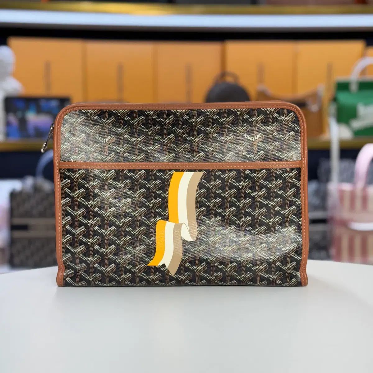 Masion Goyard ゴヤール 쥬방스 GM タン ブラック クラッチバッグ