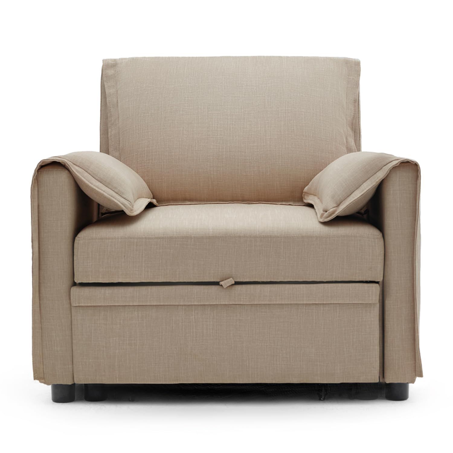 Syuan Kaguソファーベッドリクライニングチェア sofa bed 多機能一人掛け 1人掛けソファー伸長式ソファーベッド引き出し式リクライニング 3way白グレージンジャー90.5*80.5*84.5cm (麻生地, カーキ色)
