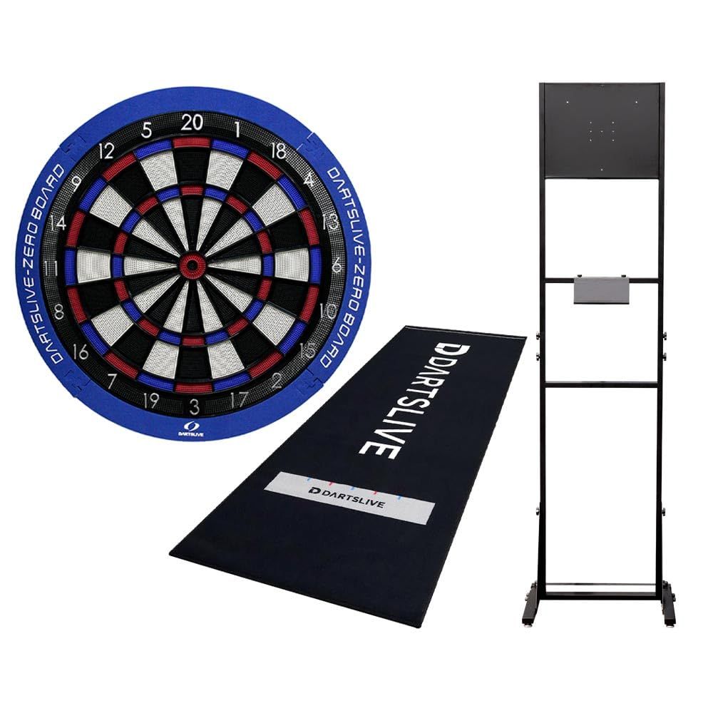 【セット商品】DARTSLIVE ZEROBOARD＆ダーツスタンド SB-HV＆DARTSLIVE 防炎ラベル付スローマット ダーツ ボード
