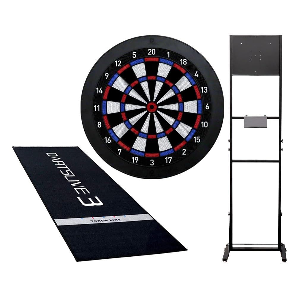 【セット商品】DARTSLIVE Home＆ダーツスタンド SB-HV＆DARTSLIVE3 防炎ラベル付スローマット ダーツ ボード