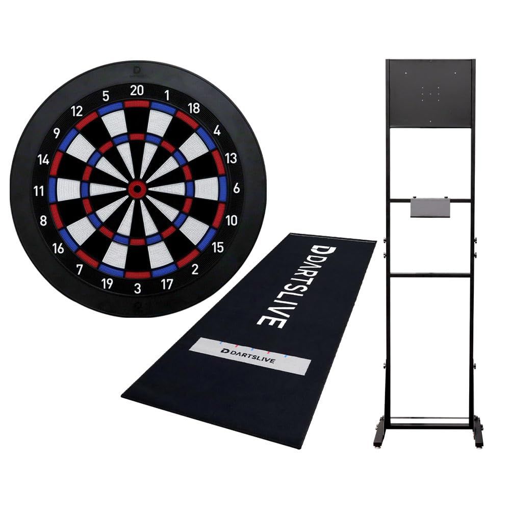 【セット商品】DARTSLIVE Home＆ダーツスタンド SB-HV＆DARTSLIVE 防炎ラベル付スローマット ダーツ ボード