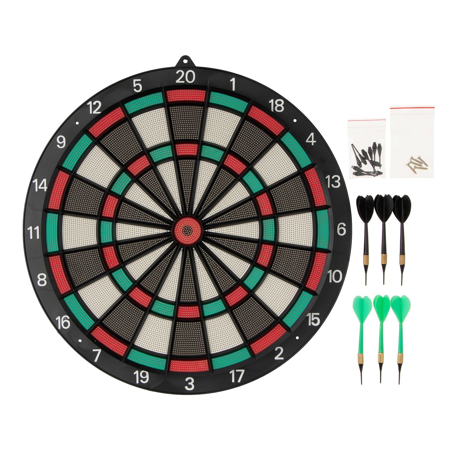 ダーツ 15.5インチサイズ！ソフトダーツボードセット DartsBar155-BK（ブラック)