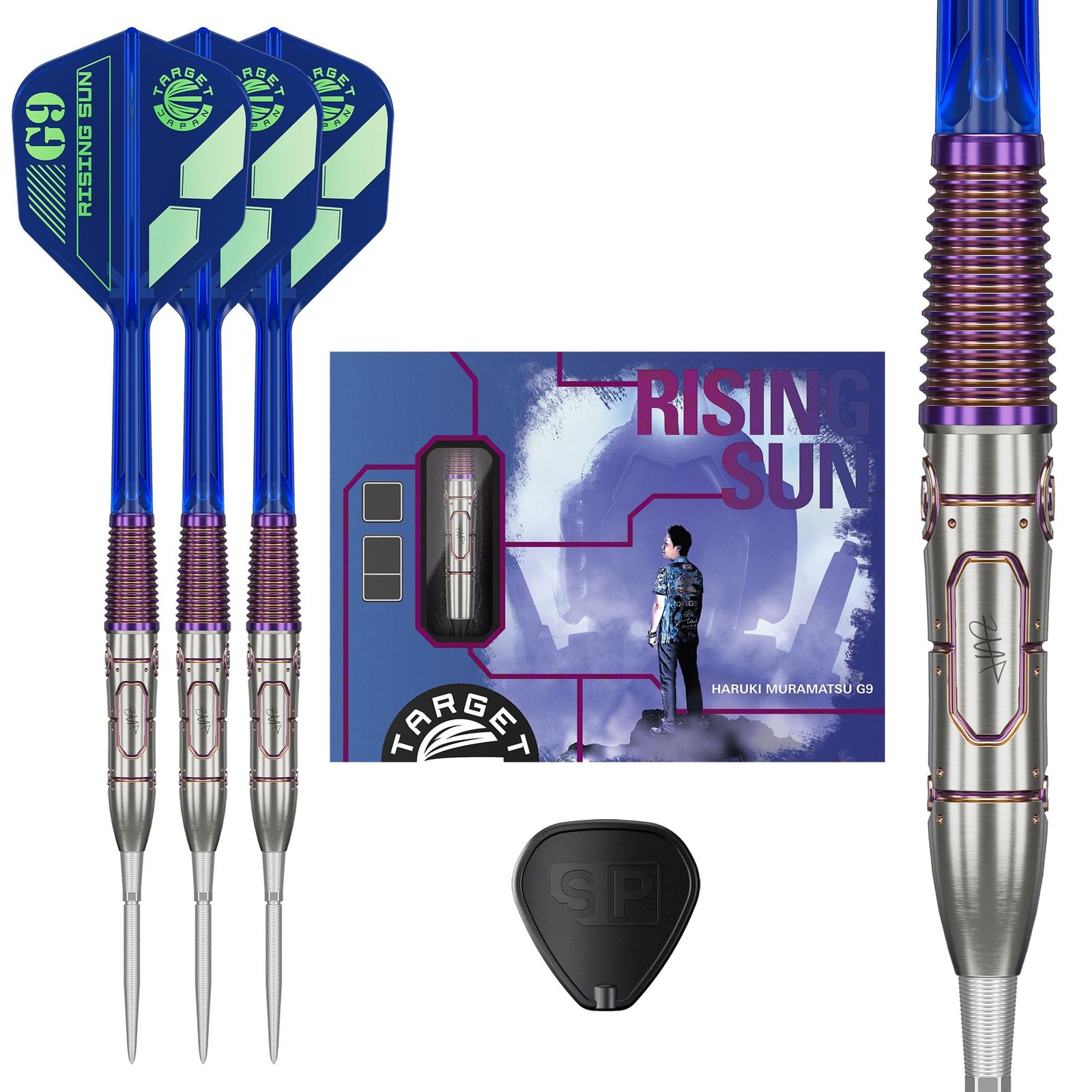 Target Japan (ターゲットジャパン) Rising Sun G9 95% タングステンK-Flex Swiss Point Steel Tip Darts Set, 23G | Rising Sun G9 K-Flex No.6(シェイプ)Flig