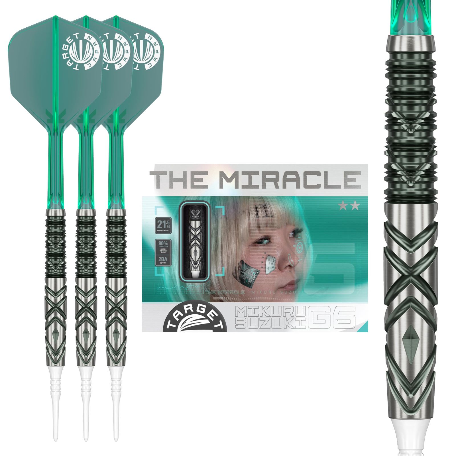 TARGET(ターゲット)THE MIRACLE GEN6 90% 21.5G 2BA SOFT TIP DARTS(ザ・ミラクル G6 ソフトティップダーツ)