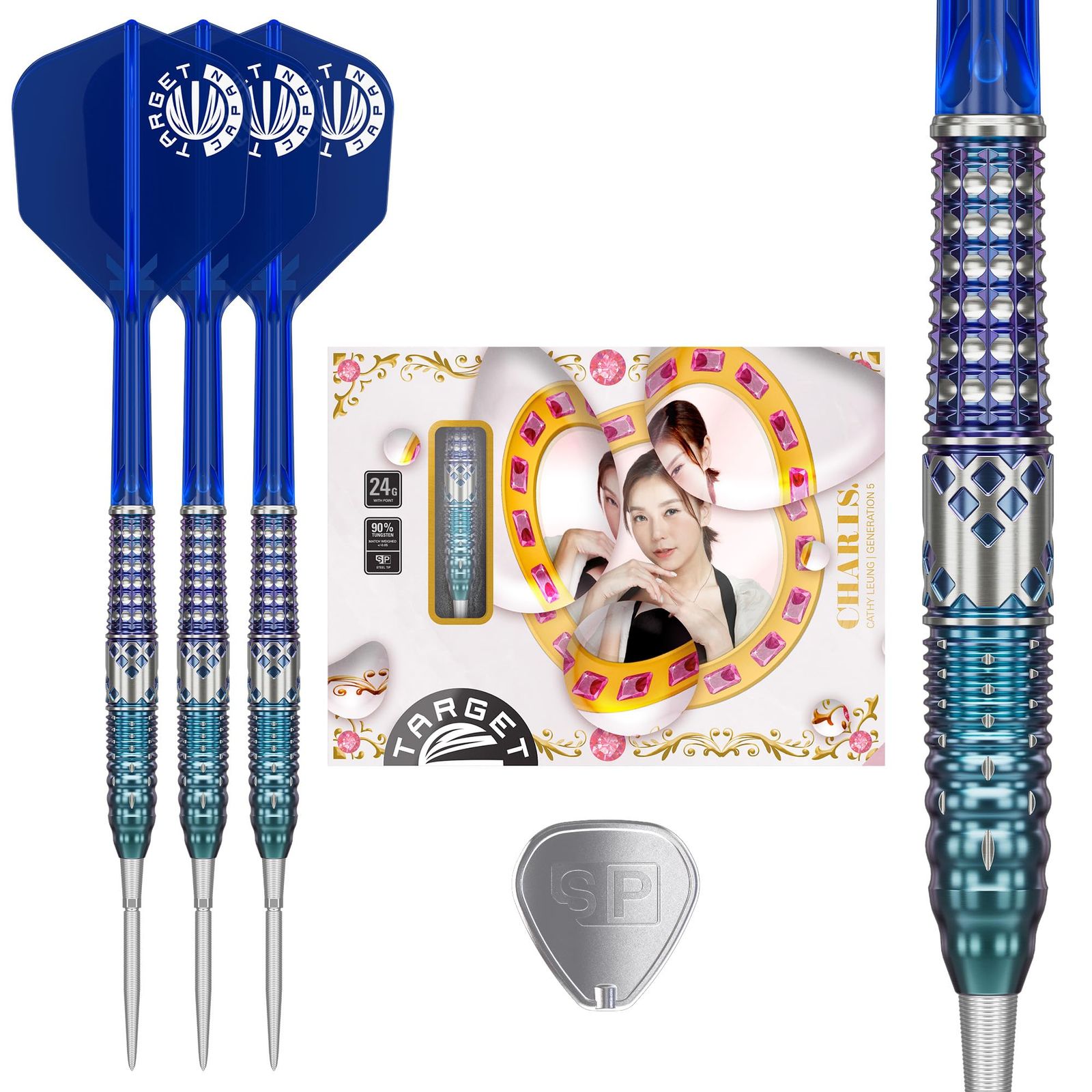 Target Japan (ターゲットジャパン) CHARIS G5 キャシー・リョン選手 90% タングステン K-Flex スティールチップダーツセット 22G No.6 シェイプ Flights and Shafts SWISS SILVER NANO 21,900円