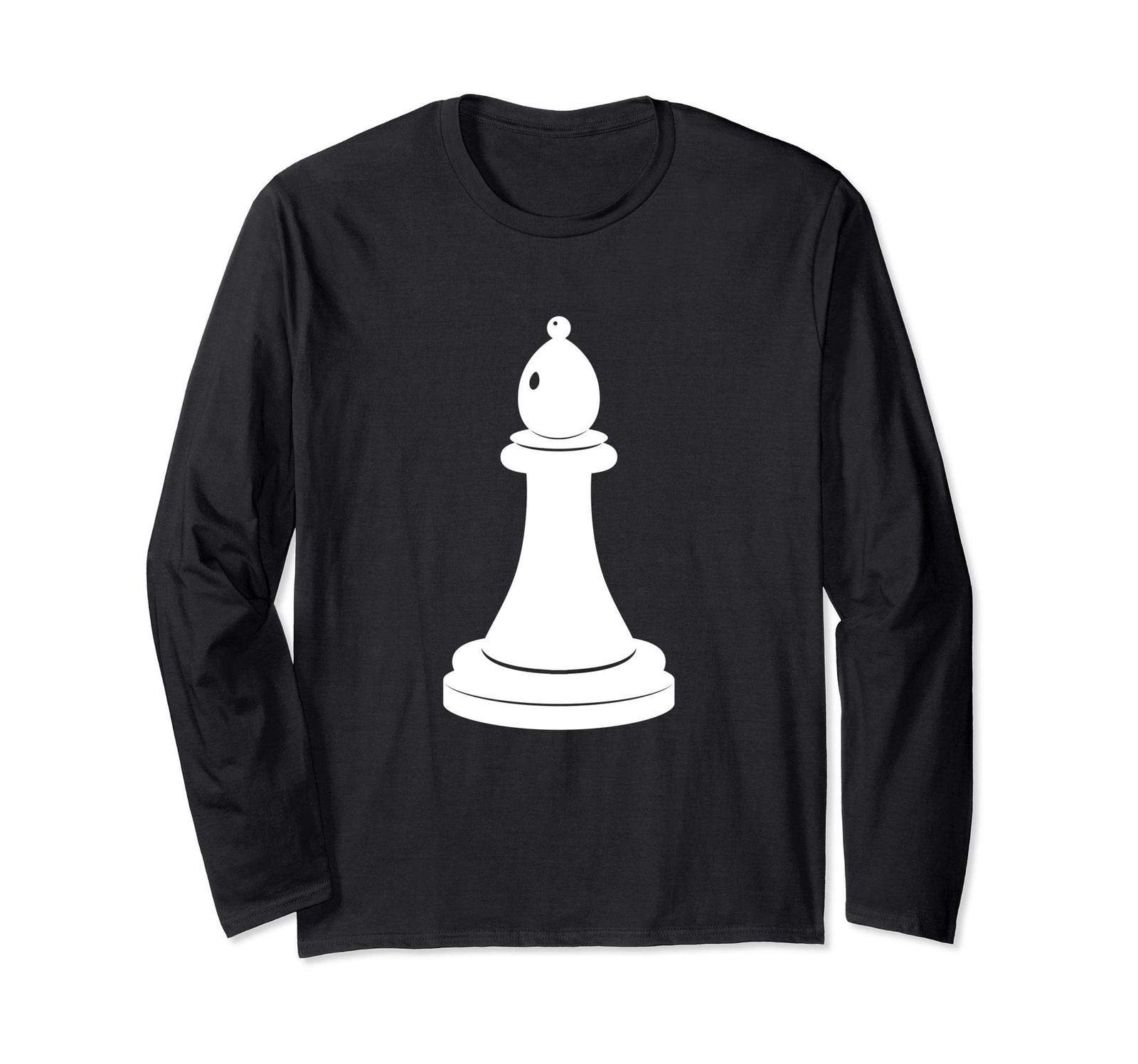 チェスの駒 (白いビショップ) 長袖Tシャツ